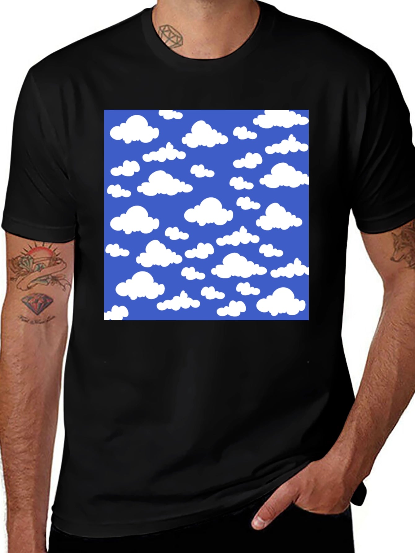 Sky Cloud Pattern Graphic Tee