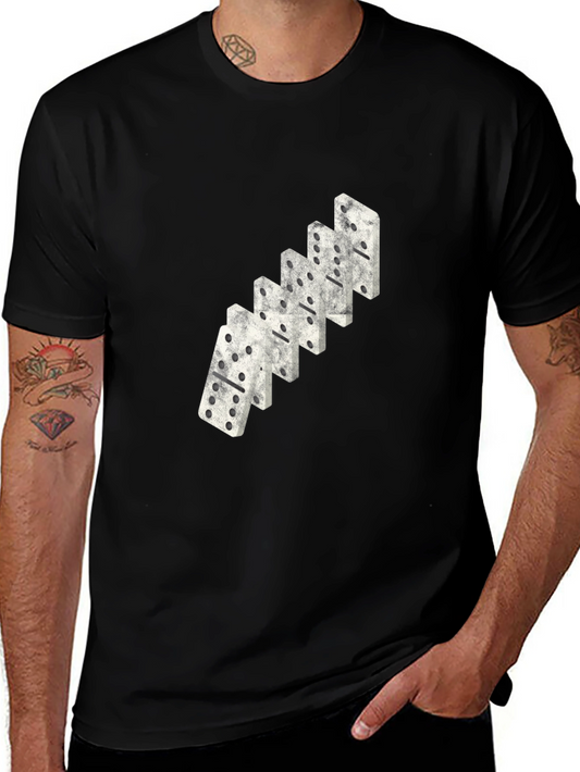 Domino Stack Graphic Tee - Black Casual T-Shirt
