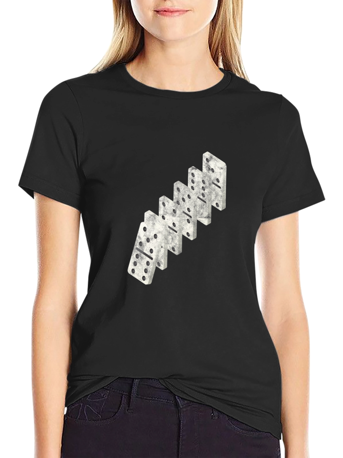 Domino Stack Graphic Tee - Black Casual T-Shirt