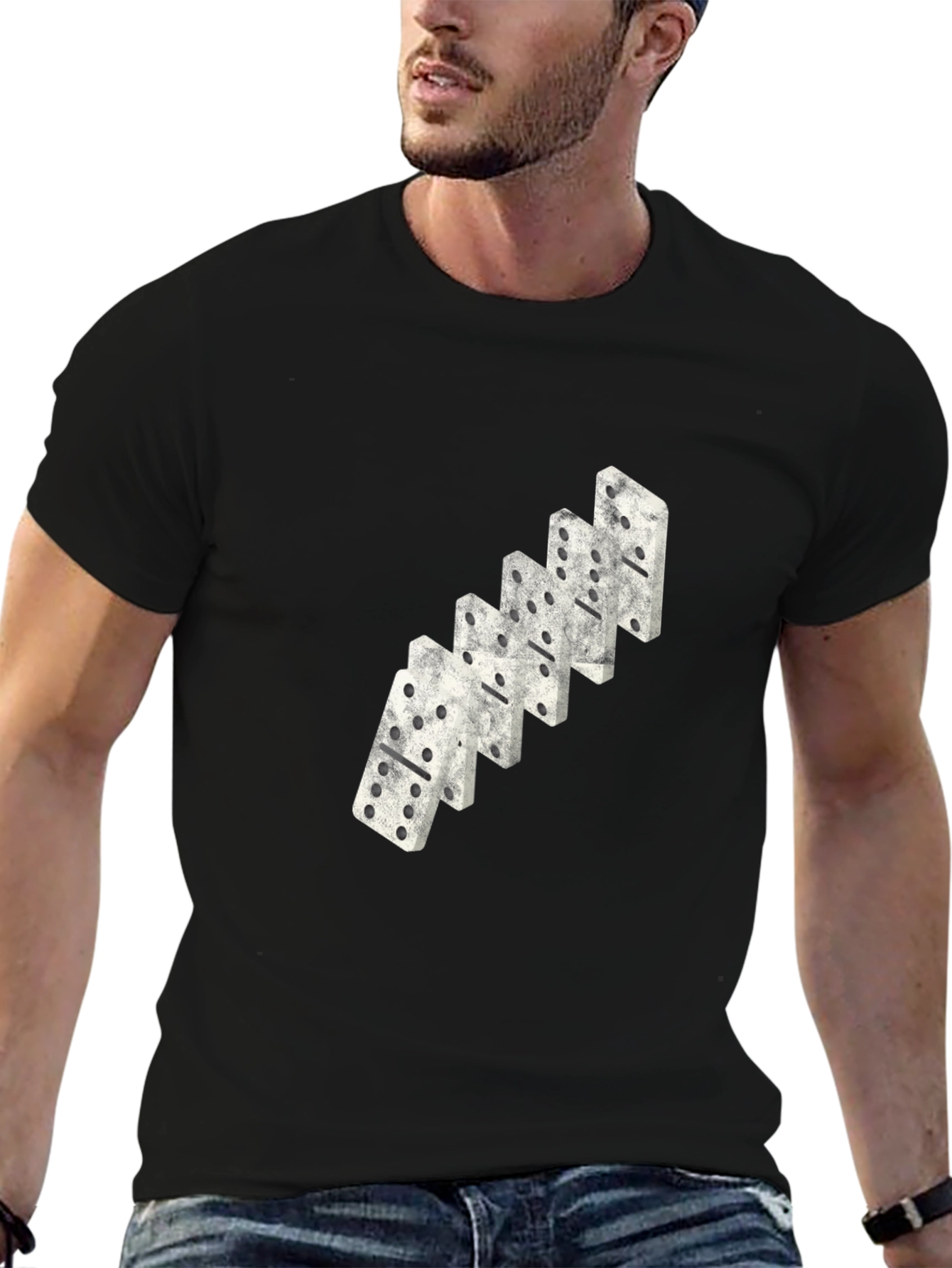 Domino Stack Graphic Tee - Black Casual T-Shirt