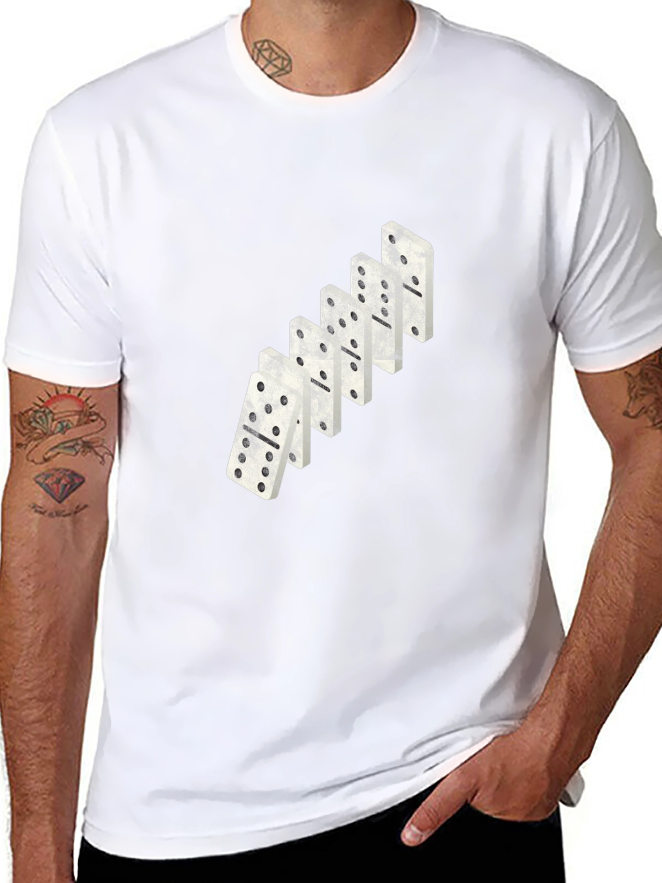 Domino Stack Graphic Tee - Black Casual T-Shirt