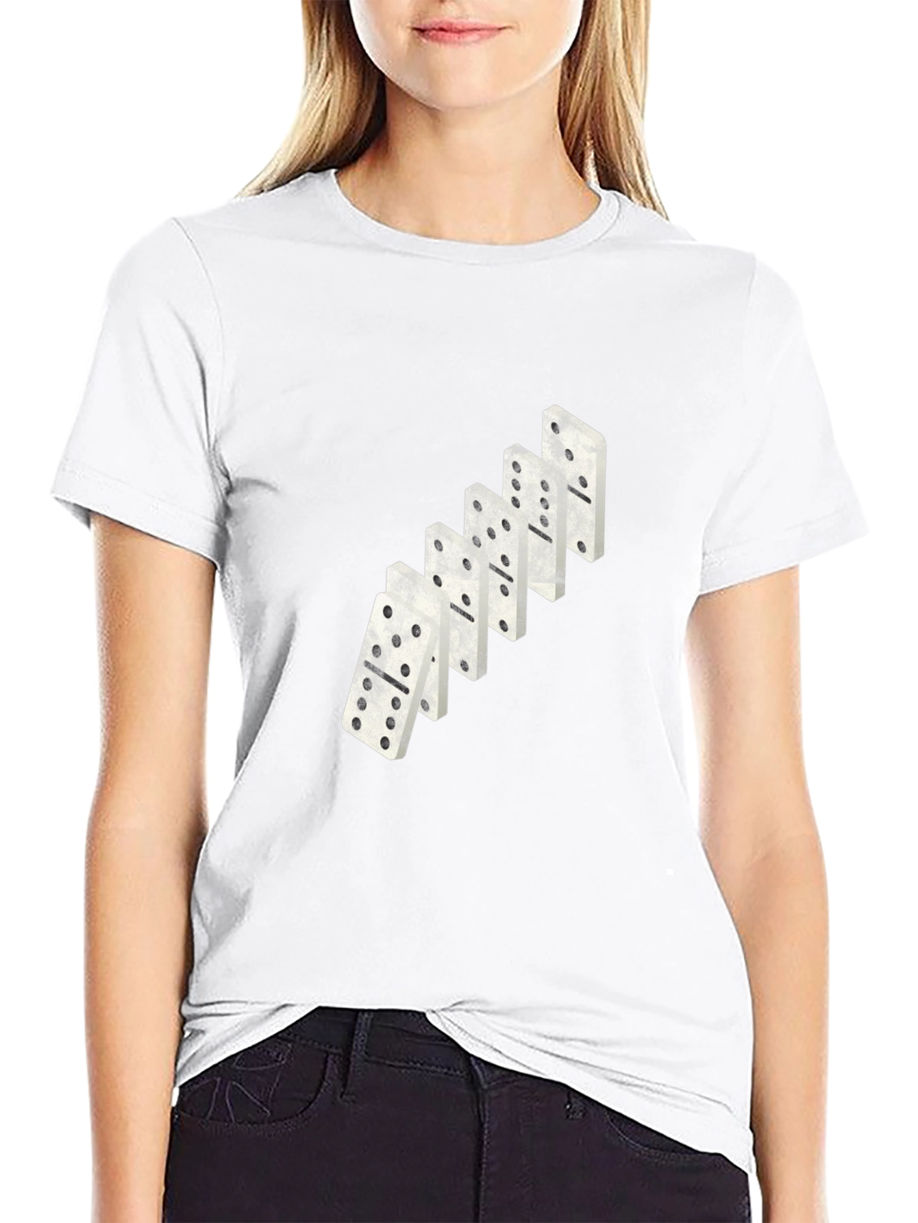 Domino Stack Graphic Tee - Black Casual T-Shirt