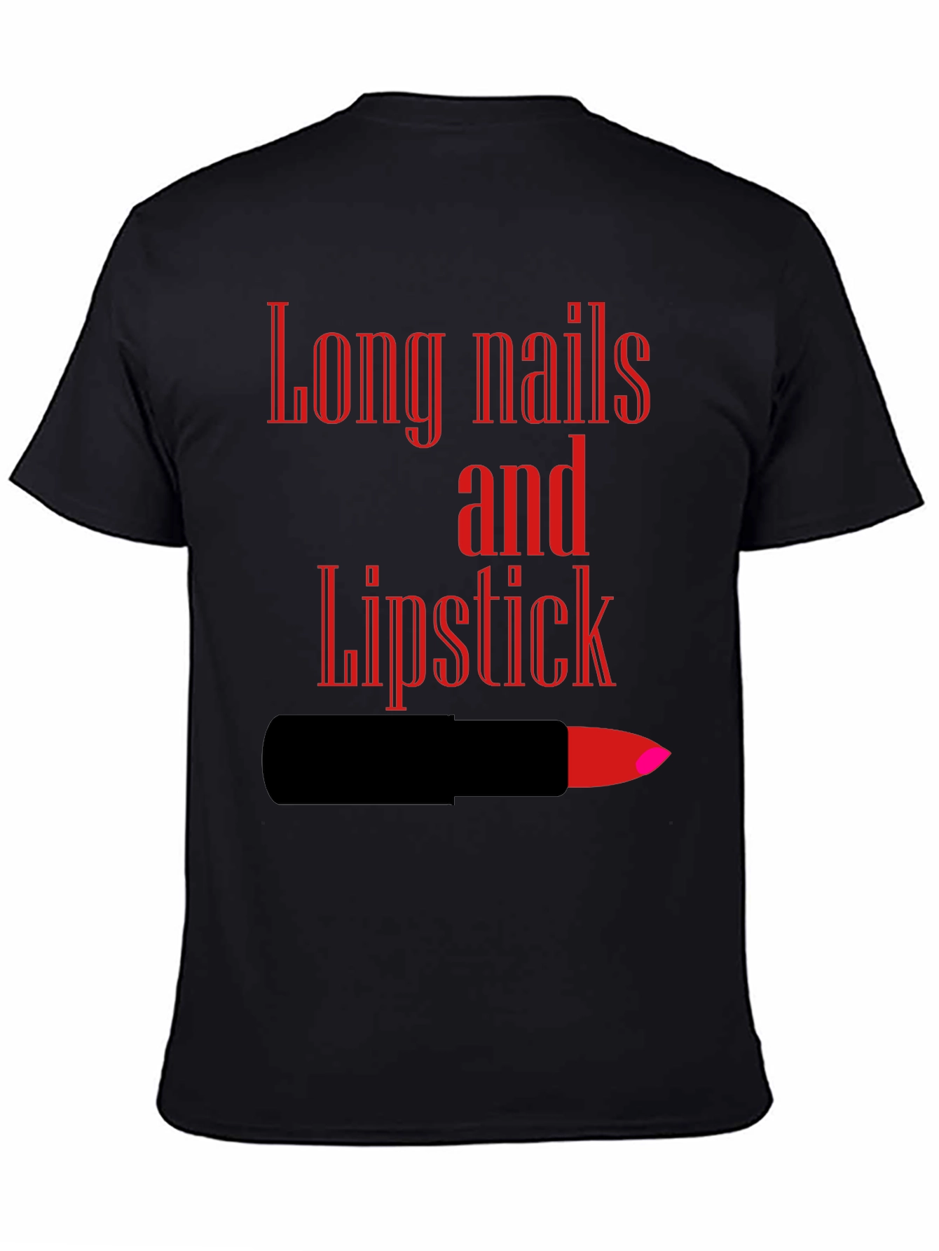 Long Nails and Lipstick Graphic Tee - Black