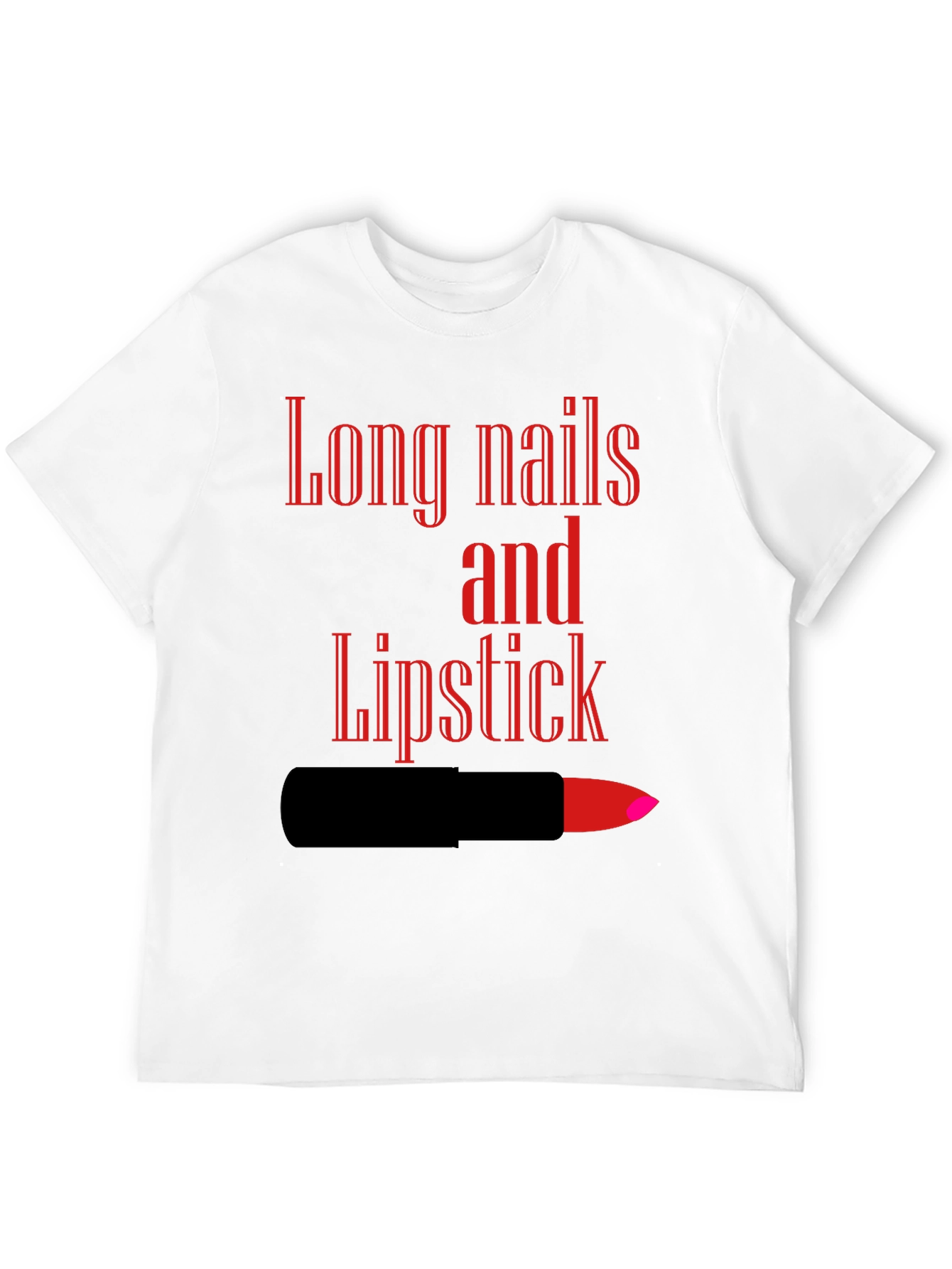 Long Nails and Lipstick Graphic Tee - Black