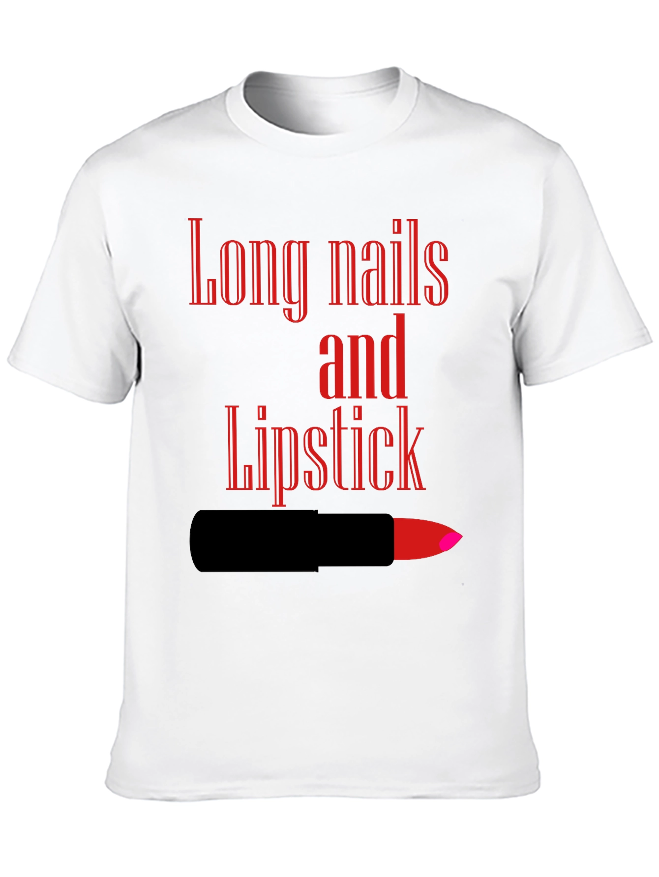 Long Nails and Lipstick Graphic Tee - Black