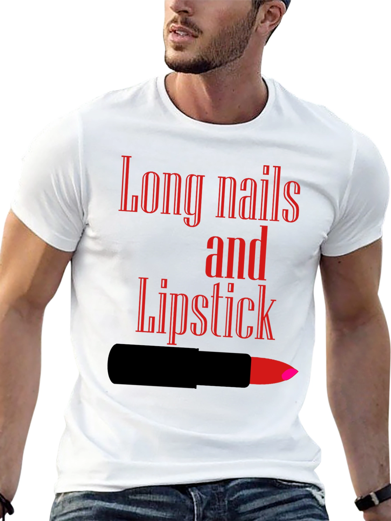 Long Nails and Lipstick Graphic Tee - Black