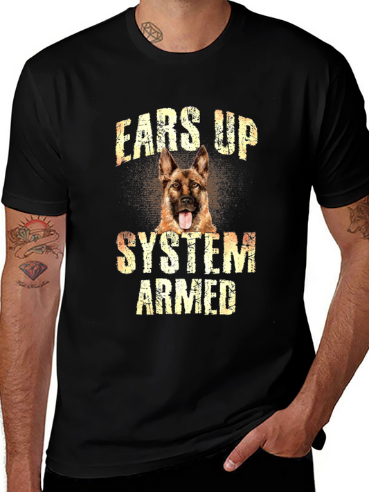 Ears Up System Armed Dog T-Shirt