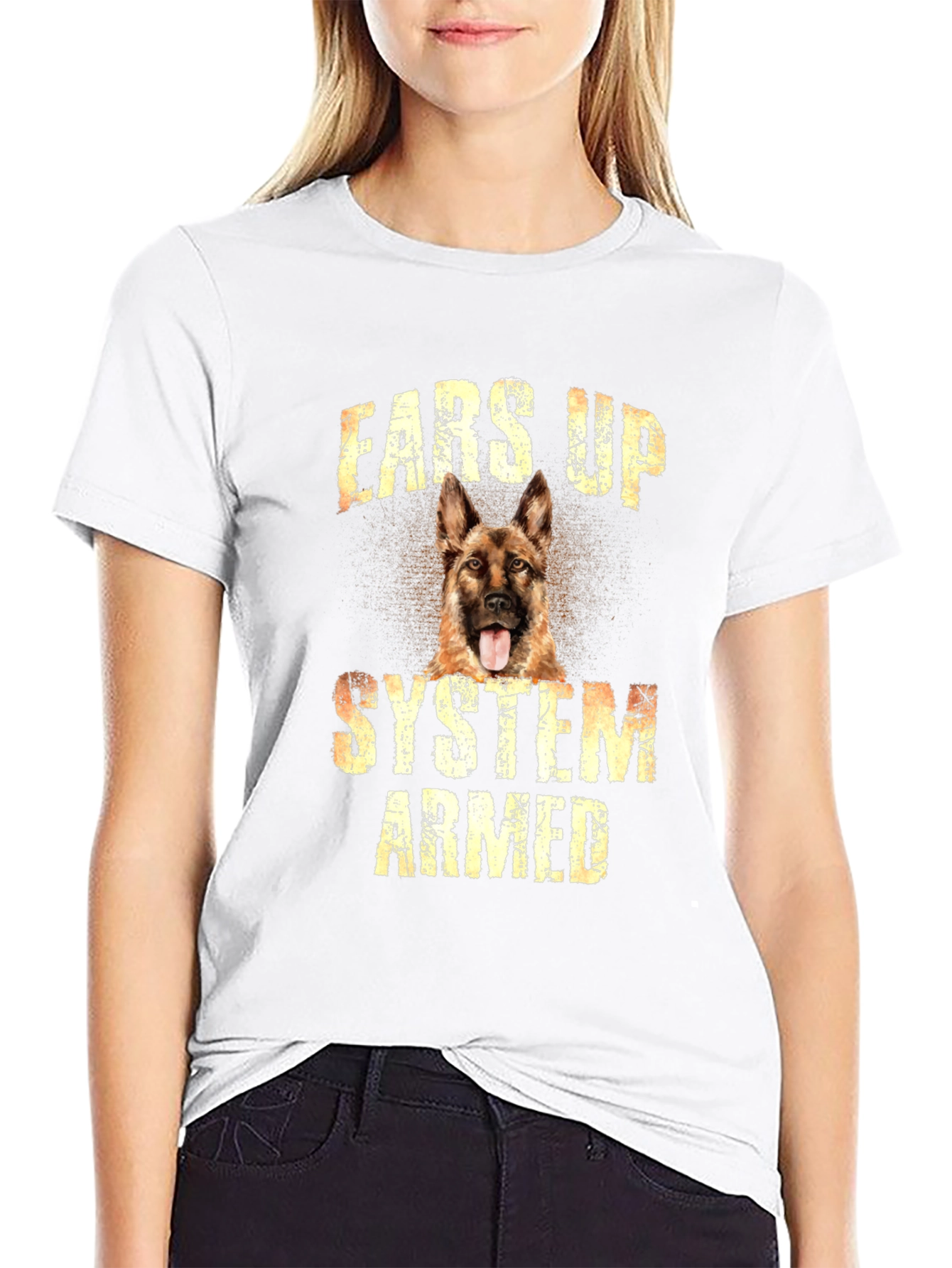 Ears Up System Armed Dog T-Shirt
