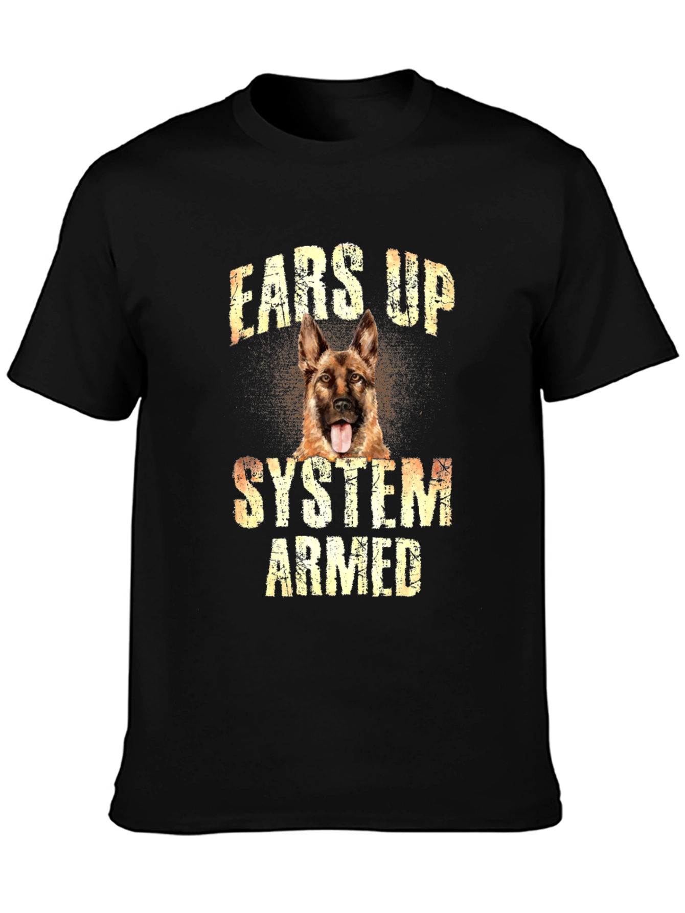 Ears Up System Armed Dog T-Shirt