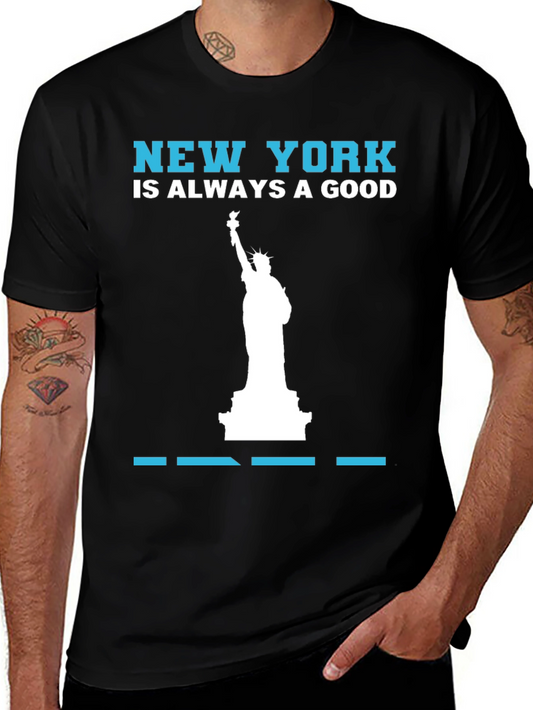 New York Statue of Liberty Graphic Tee - Black