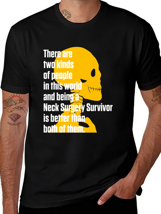 Neck Surgery Survivor T-Shirt - Funny Skeleton Design