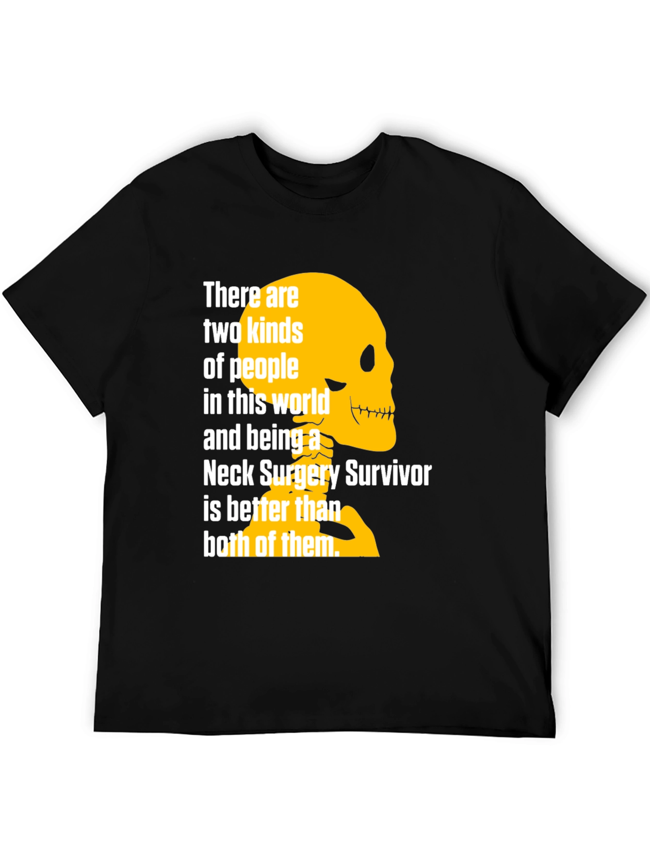 Neck Surgery Survivor T-Shirt - Funny Skeleton Design