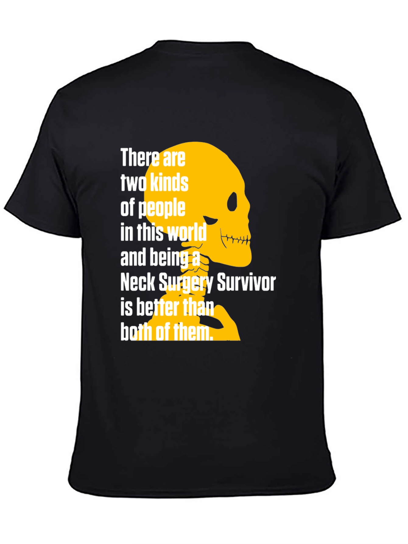 Neck Surgery Survivor T-Shirt - Funny Skeleton Design