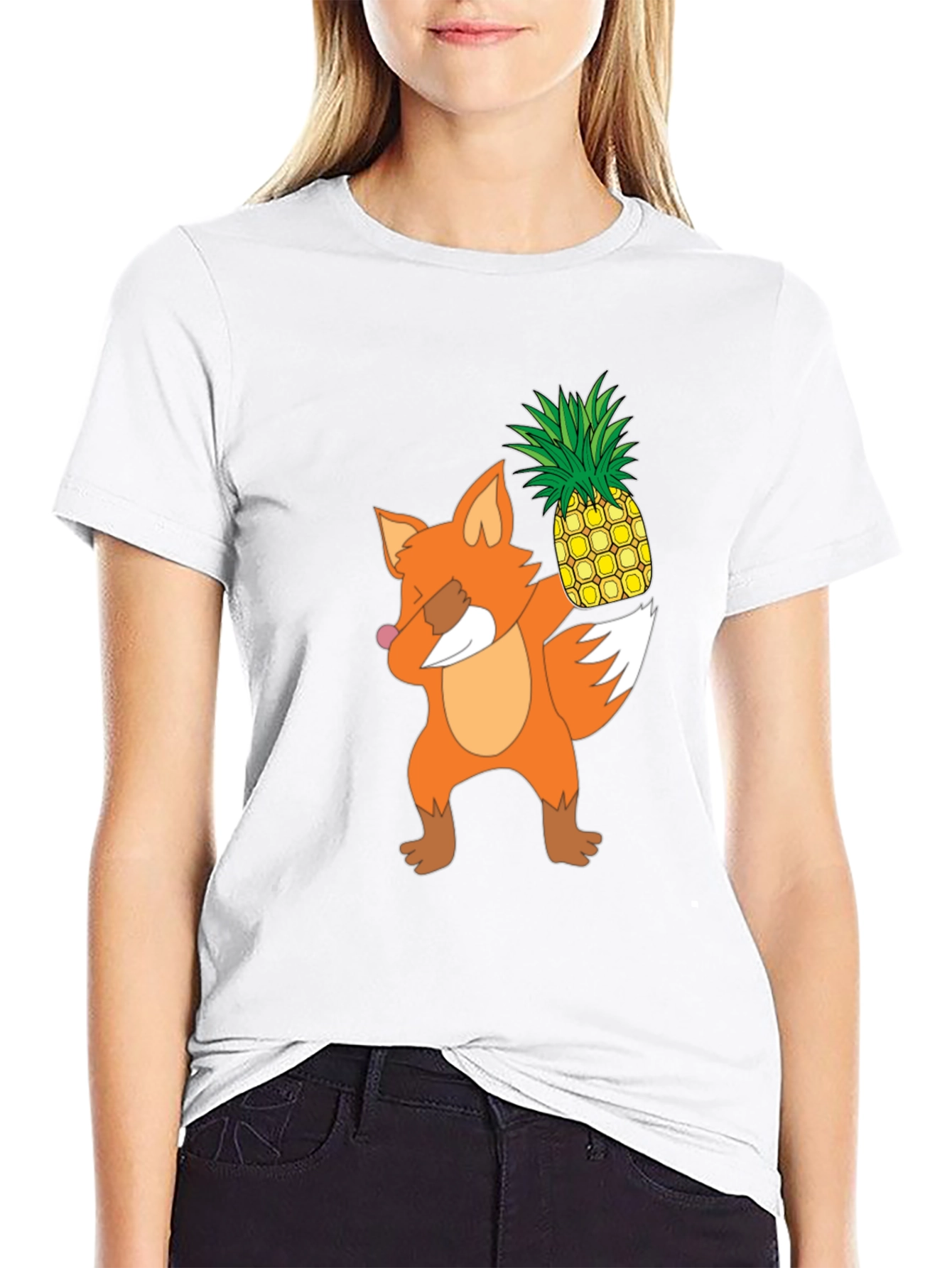 Fox Pineapple Dabbing Graphic Tee