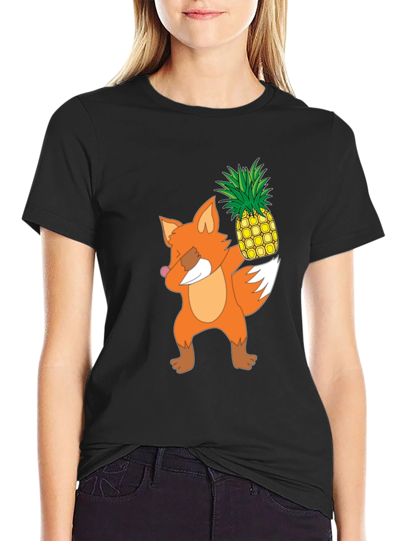 Fox Pineapple Dabbing Graphic Tee