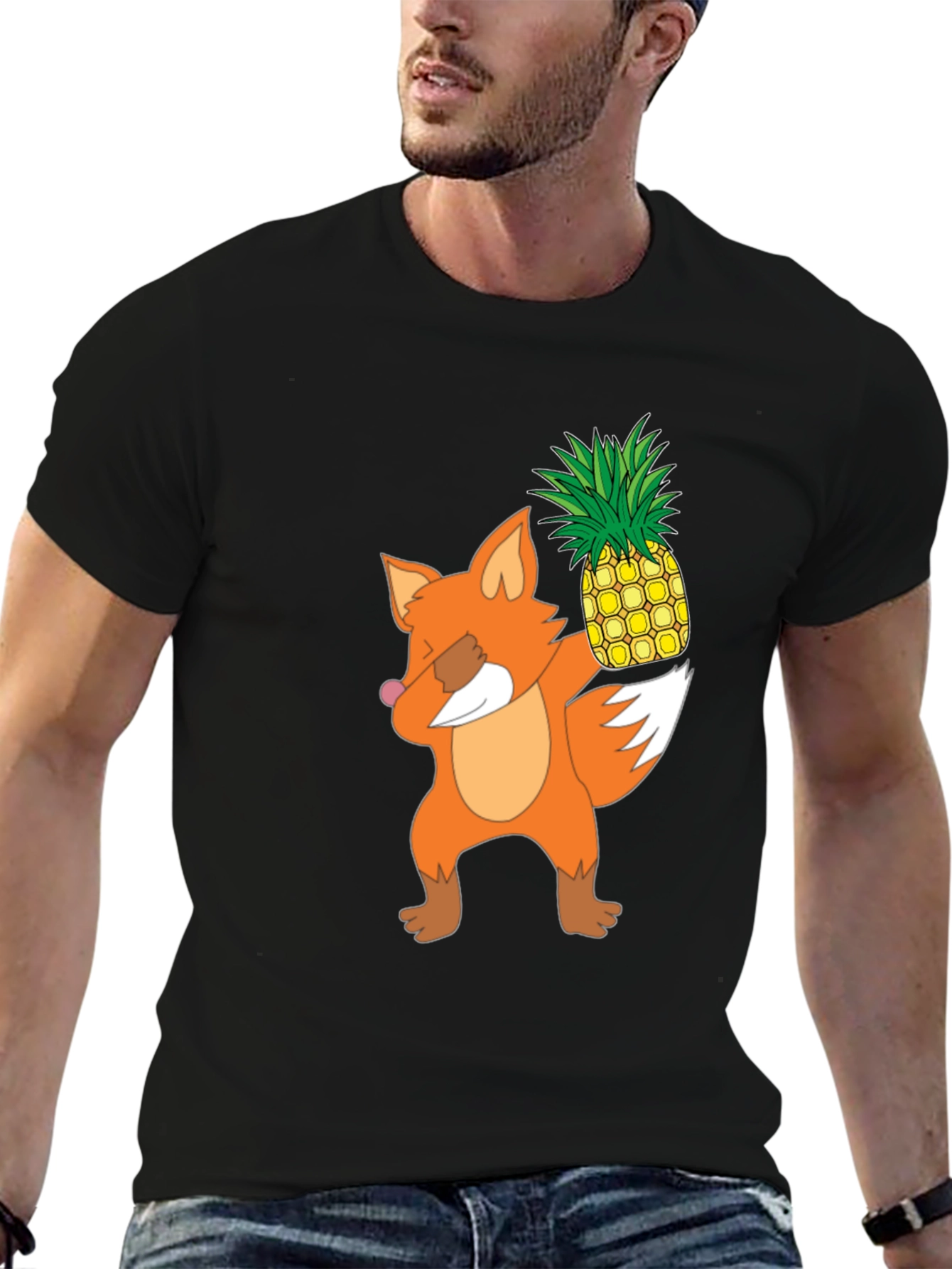 Fox Pineapple Dabbing Graphic Tee