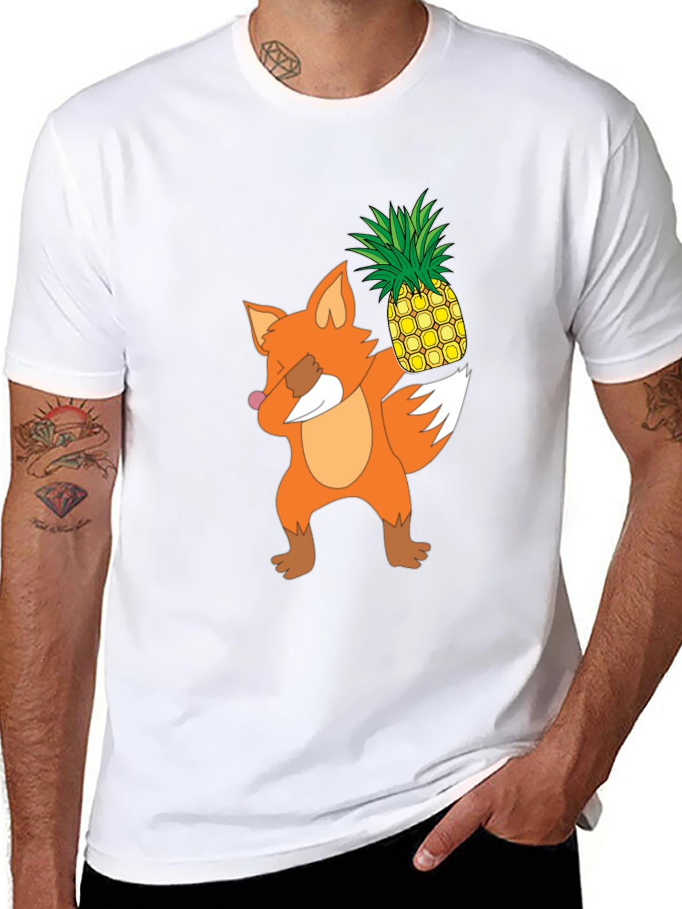 Fox Pineapple Dabbing Graphic Tee