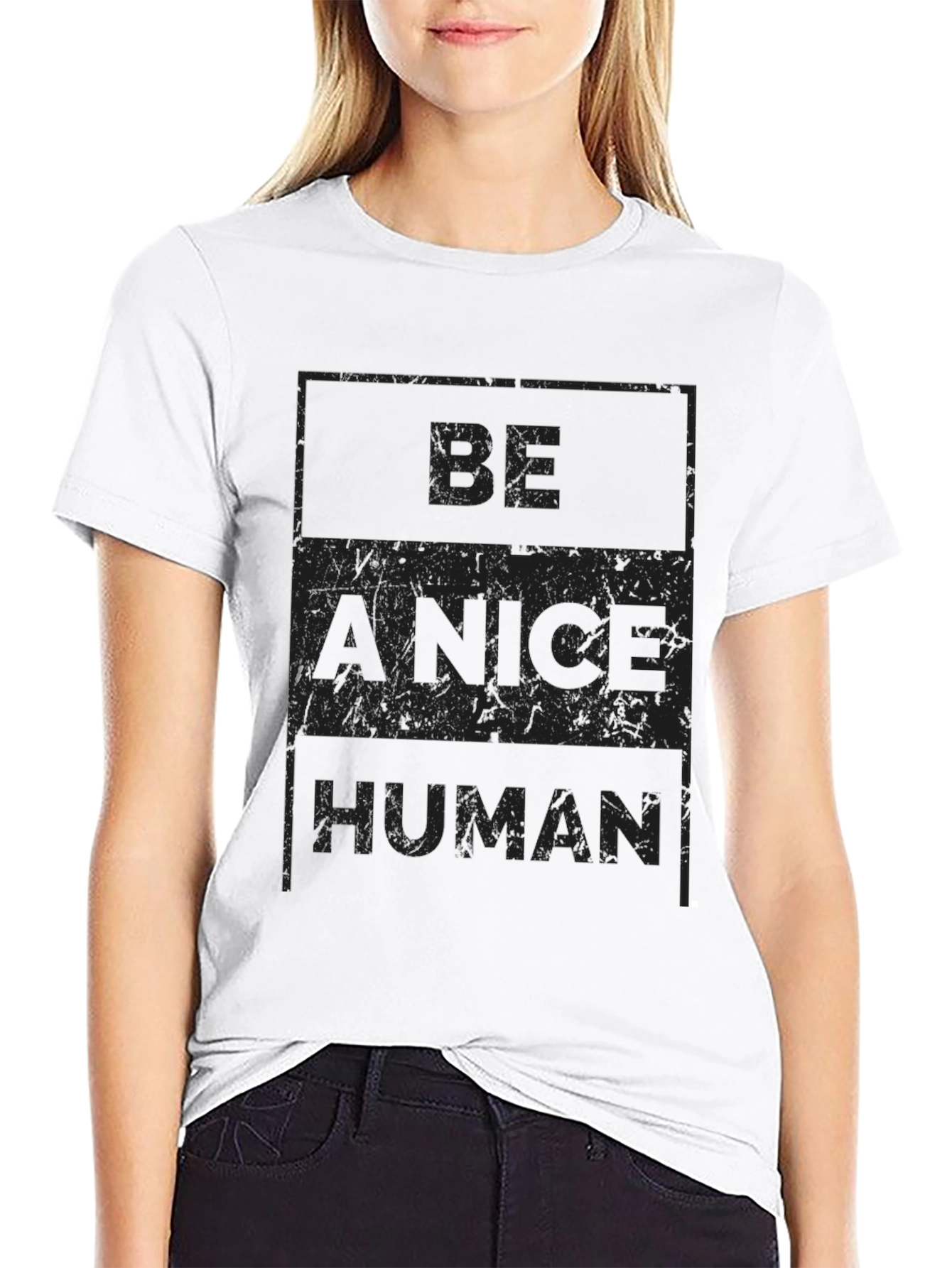 Be A Nice Human Black Graphic Tee