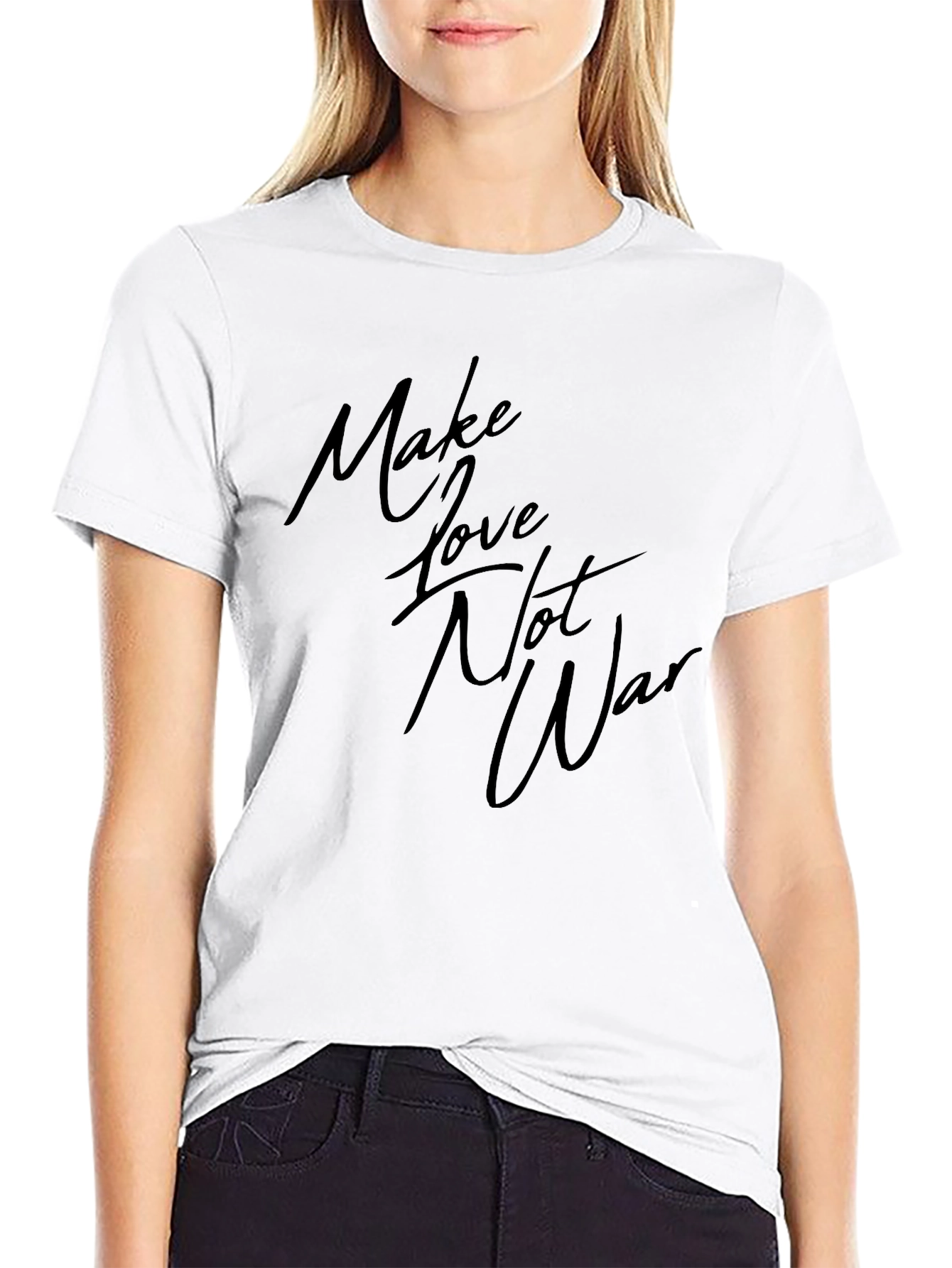 Make Love Not War Black Graphic Tee