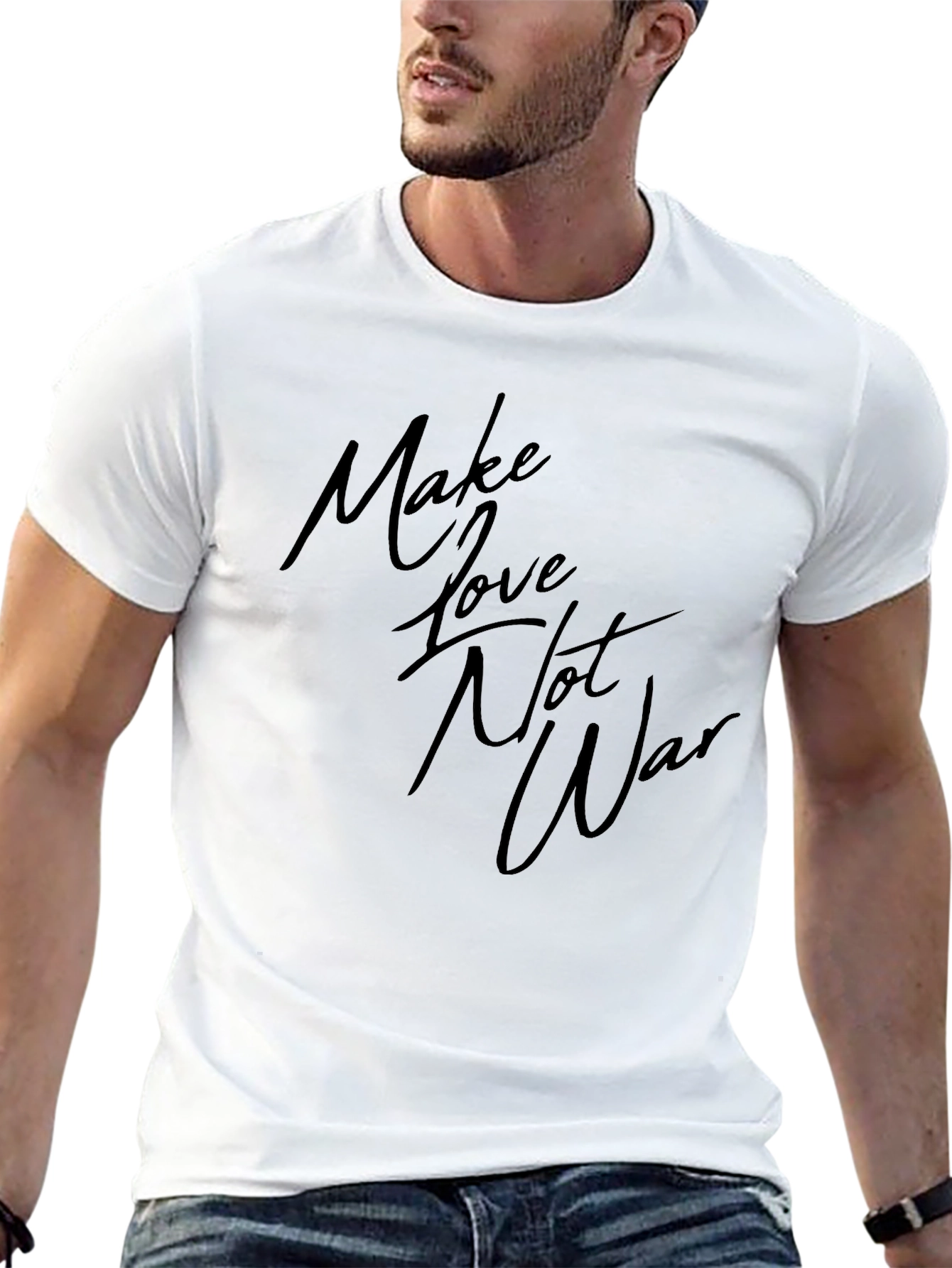 Make Love Not War Black Graphic Tee