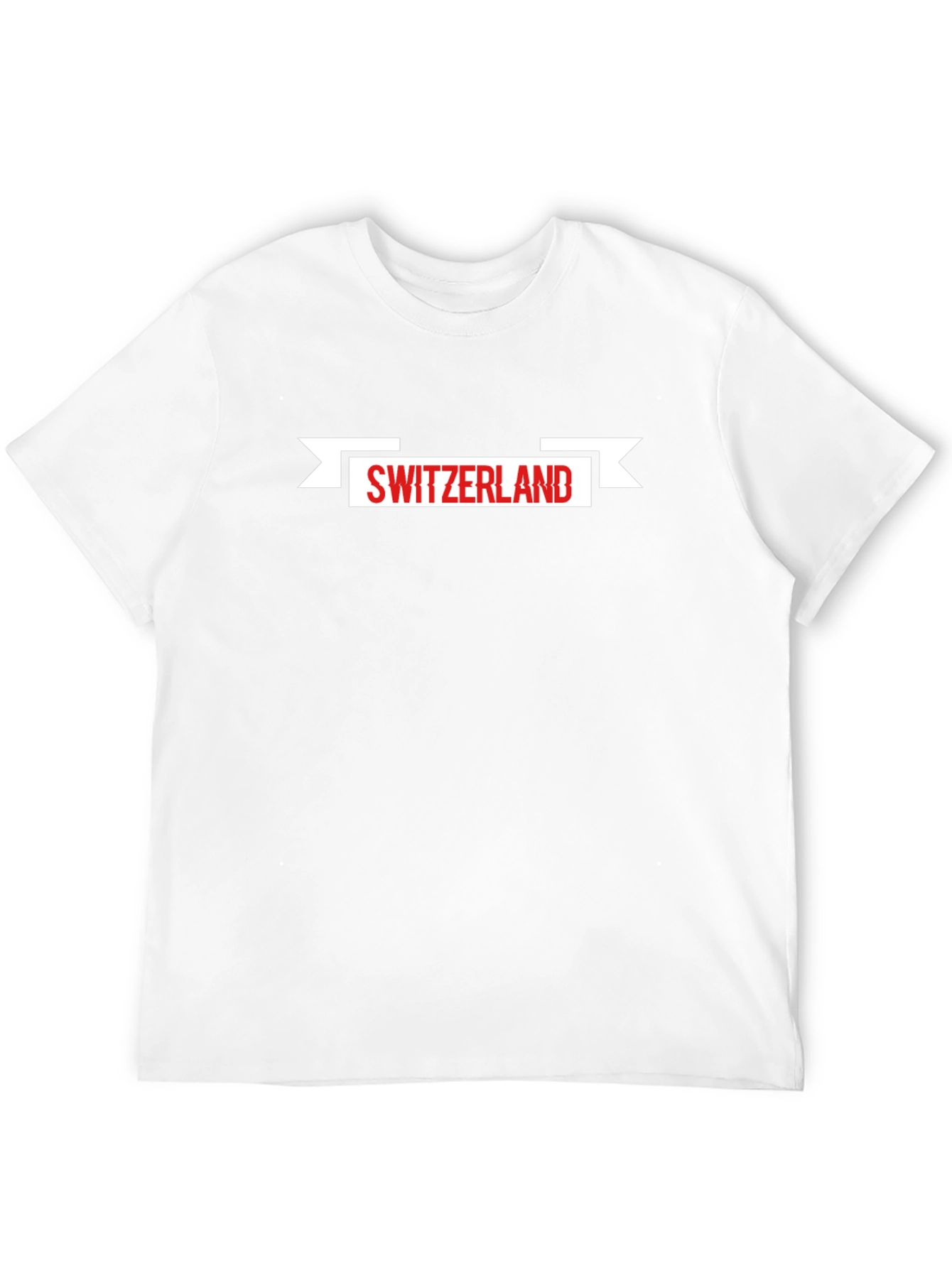 Switzerland Flag Banner Mens Black T-Shirt