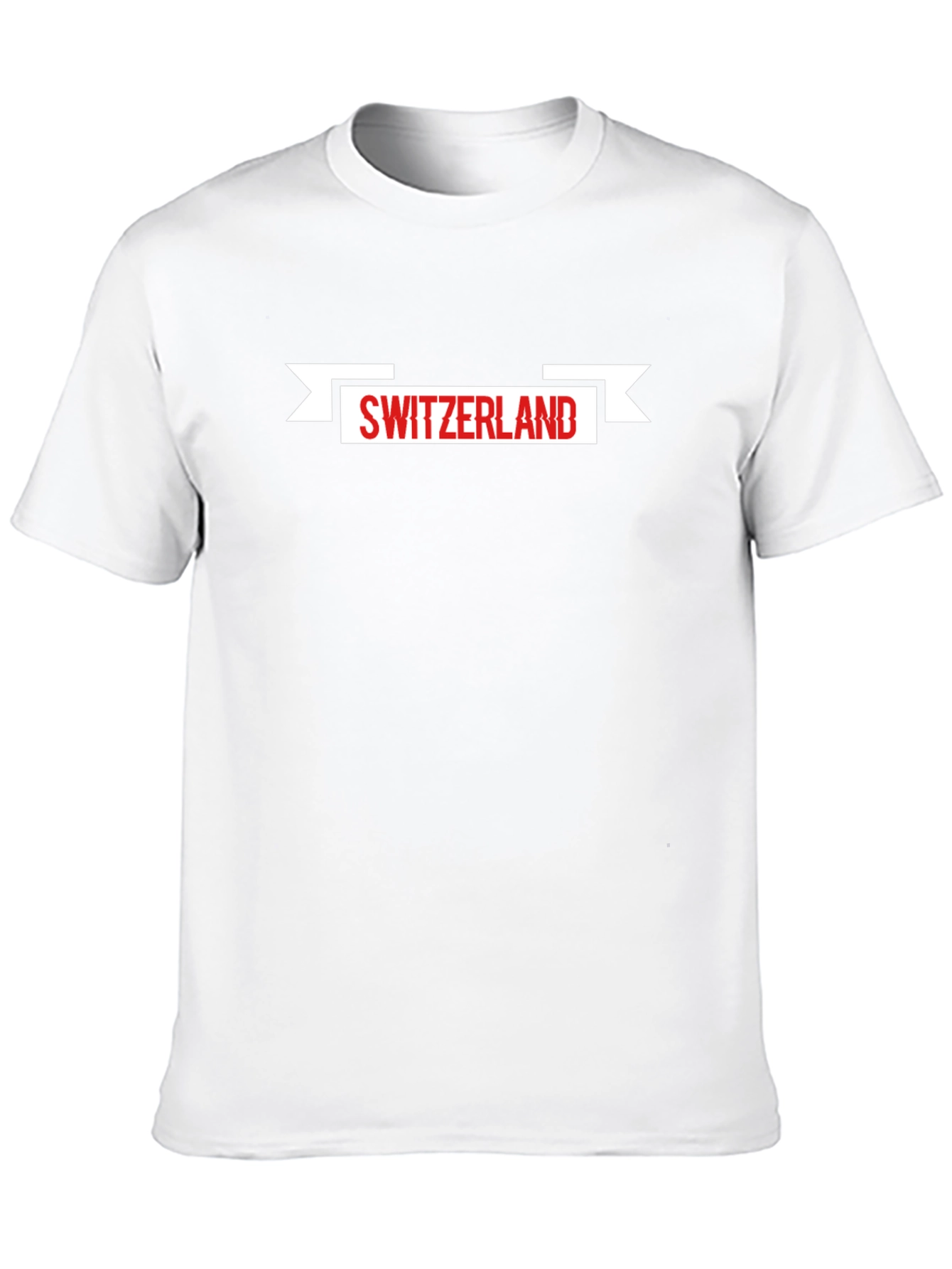 Switzerland Flag Banner Mens Black T-Shirt