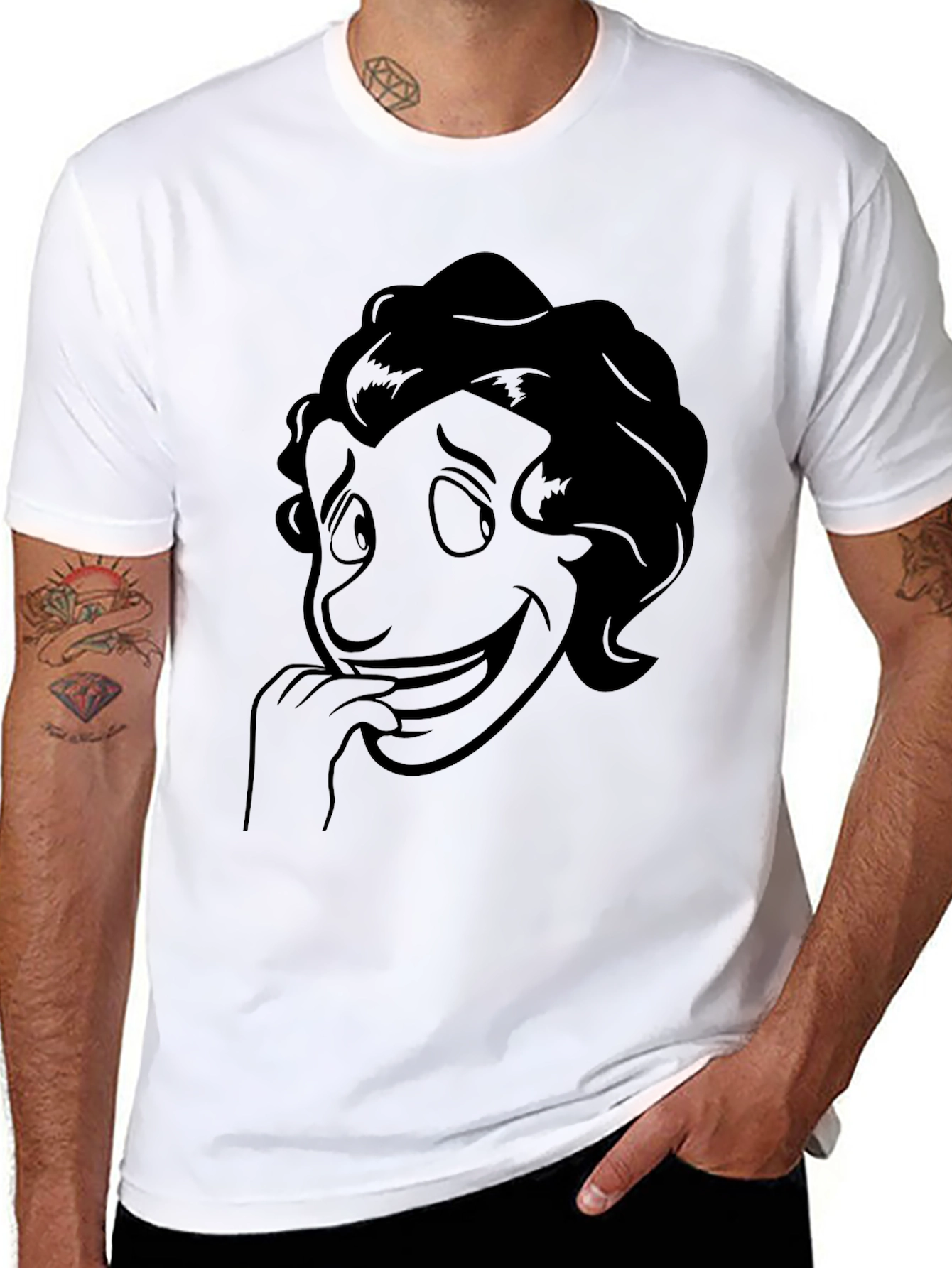 Cartoon Character Graphic Black T-Shirt