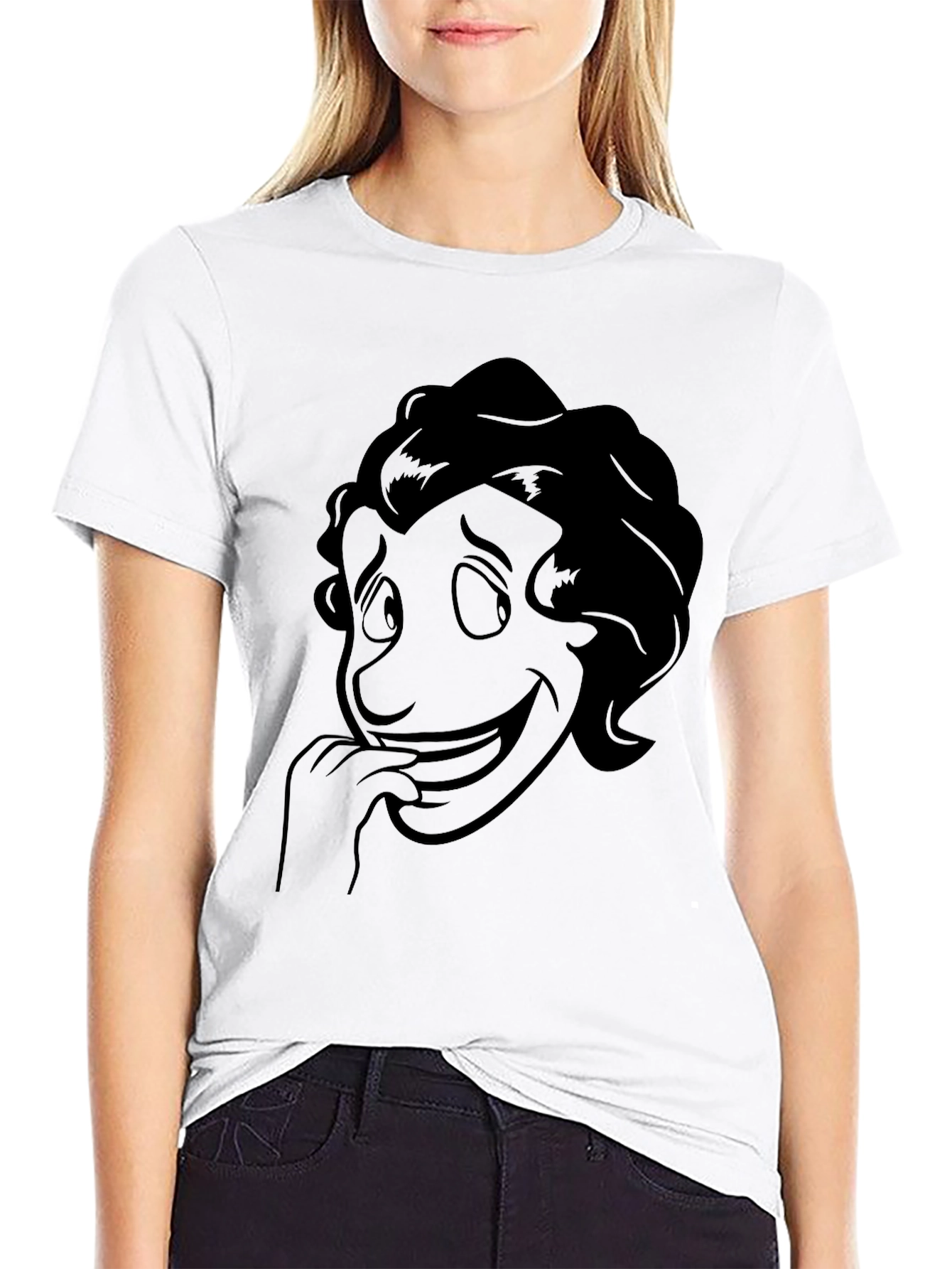 Cartoon Character Graphic Black T-Shirt