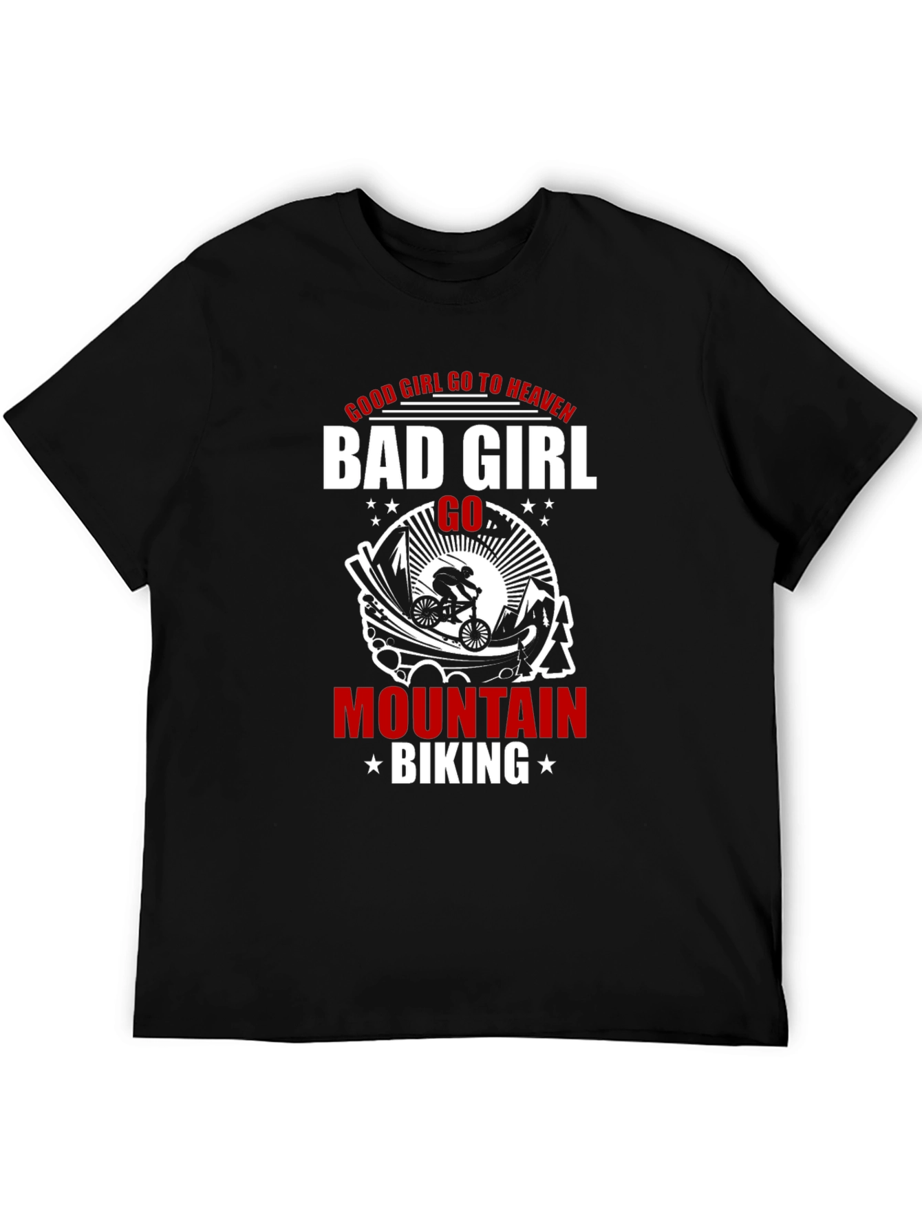 Bad Girl Mountain Biking Graphic T-Shirt