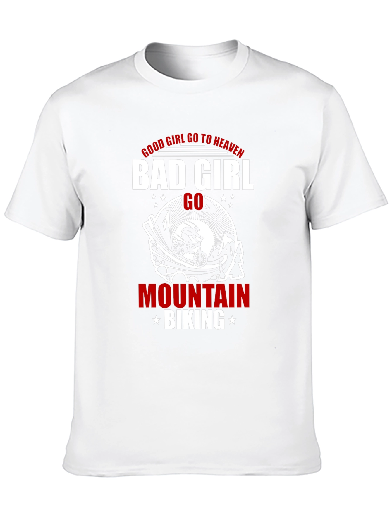 Bad Girl Mountain Biking Graphic T-Shirt