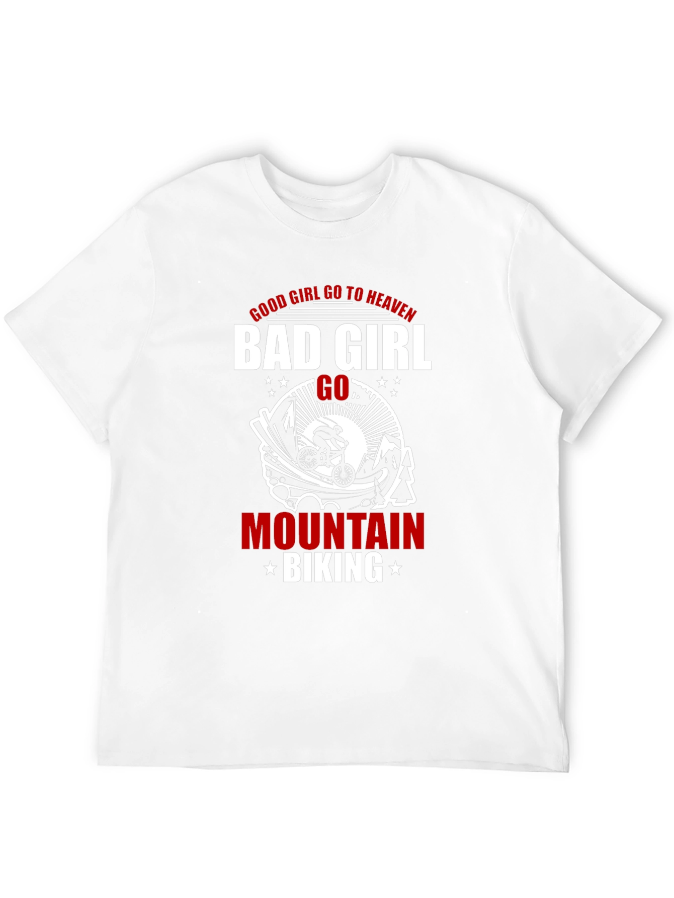 Bad Girl Mountain Biking Graphic T-Shirt