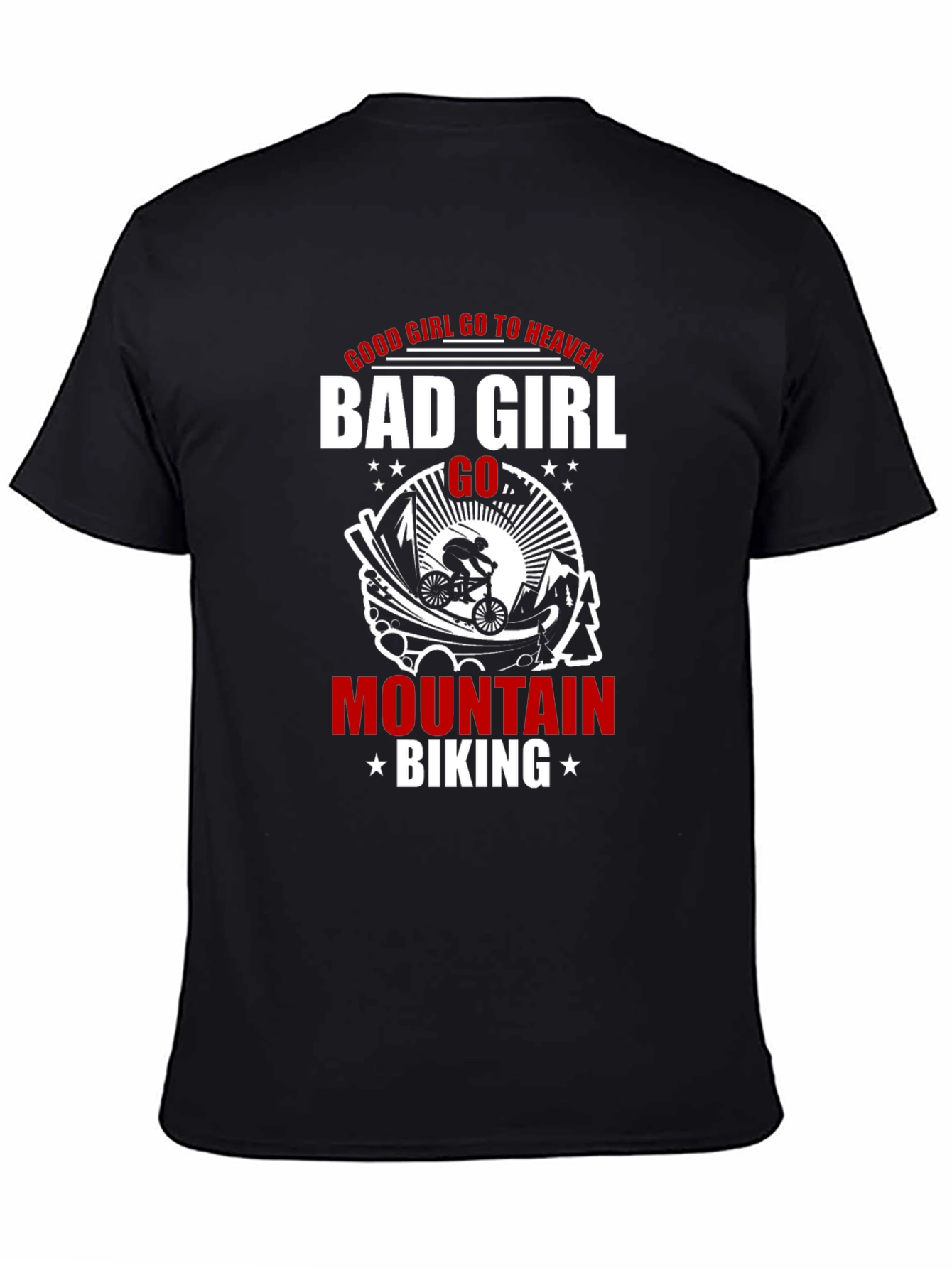 Bad Girl Mountain Biking Graphic T-Shirt
