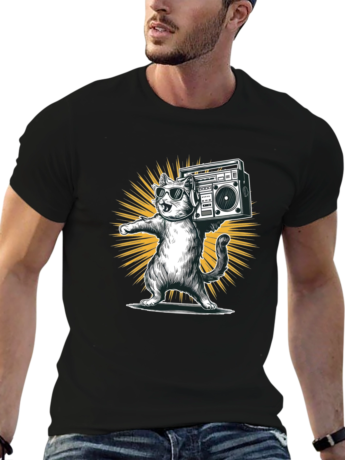Cool Cat Boombox Graphic Tee