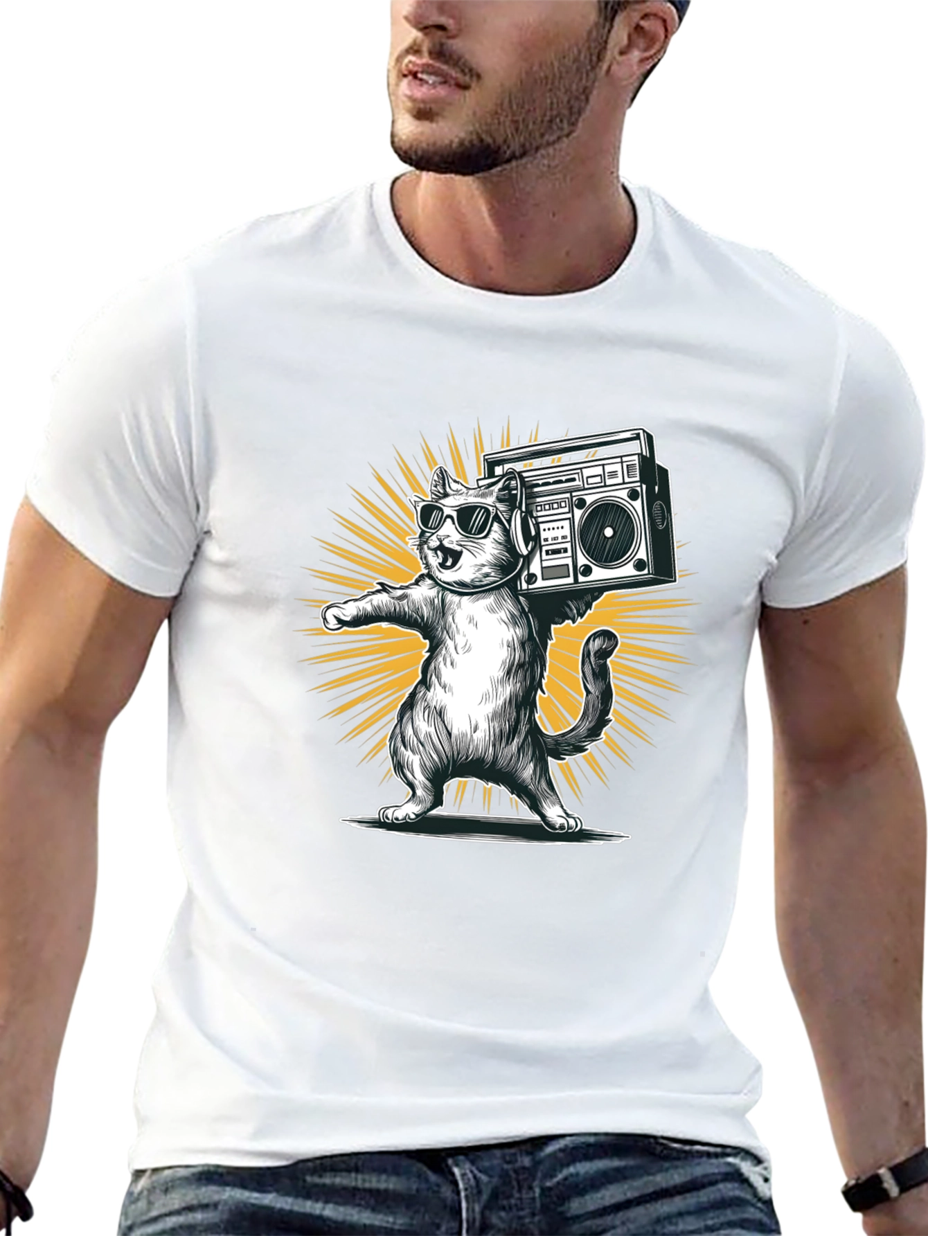 Cool Cat Boombox Graphic Tee