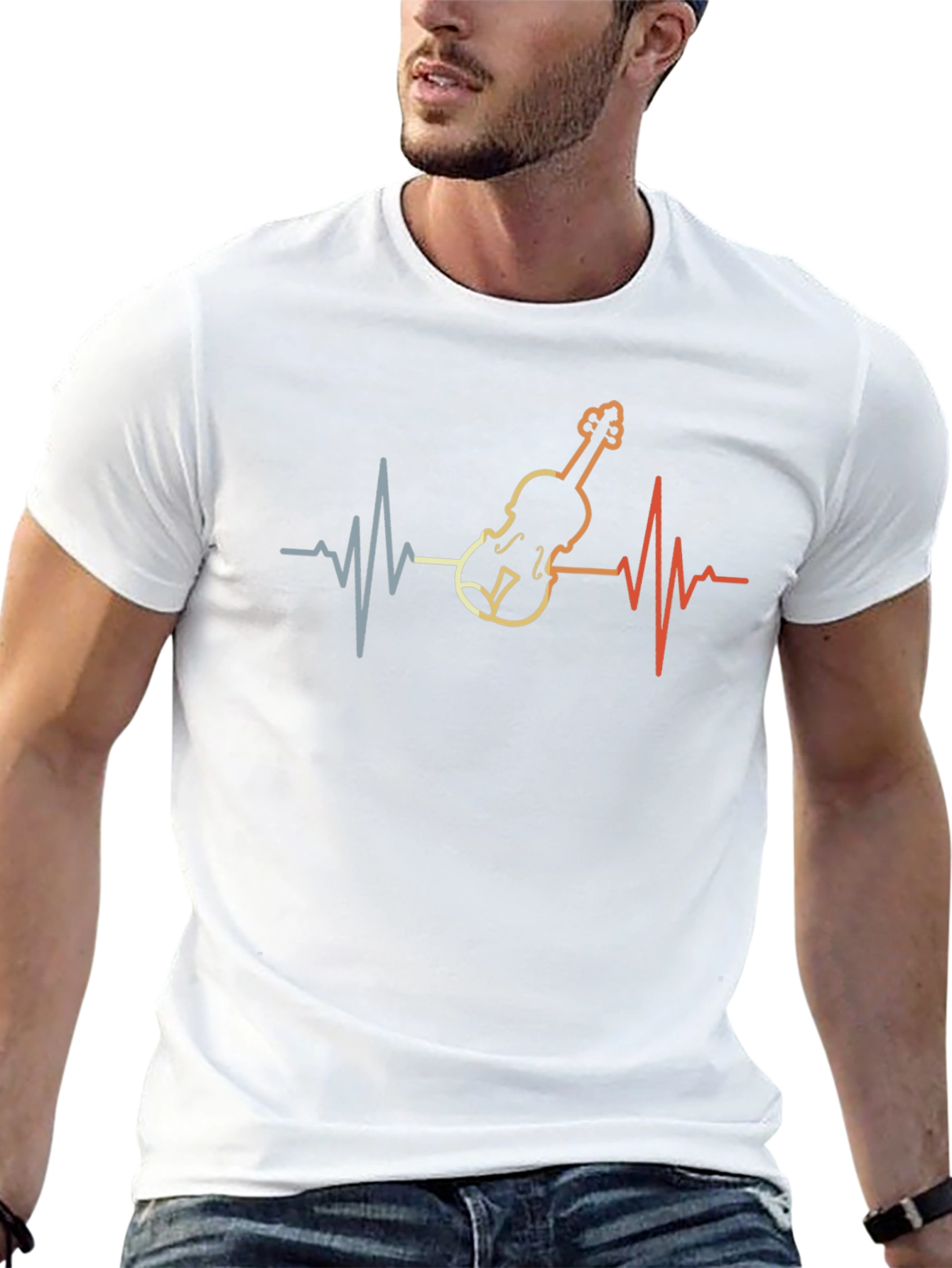 Violin Heartbeat Graphic T-Shirt