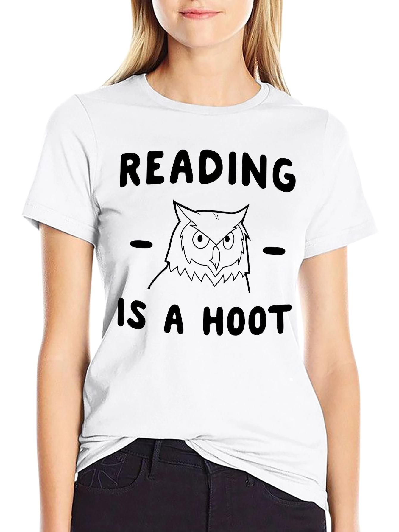 Reading is a Hoot Owl T-Shirt - Black