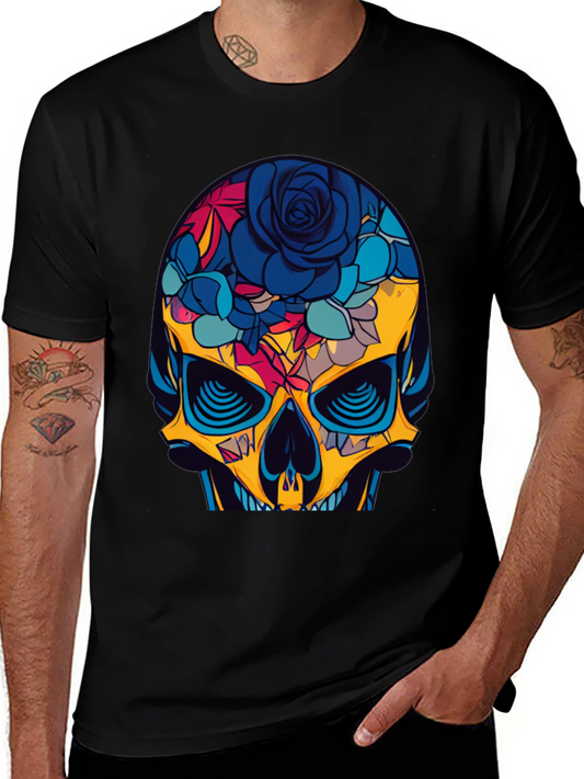 Floral Skull Graphic Tee - Bold & Stylish
