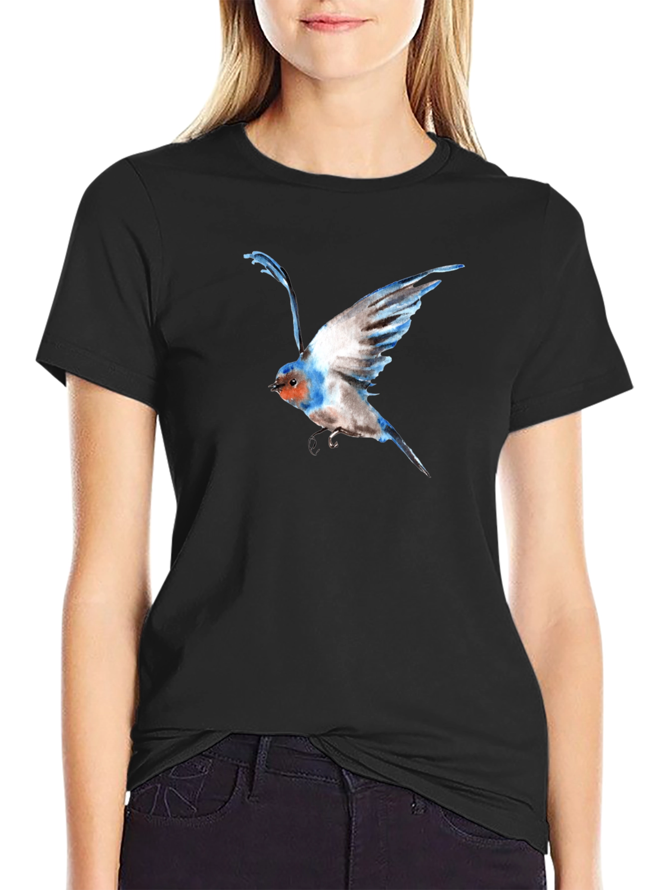 Bird Graphic Black T-Shirt