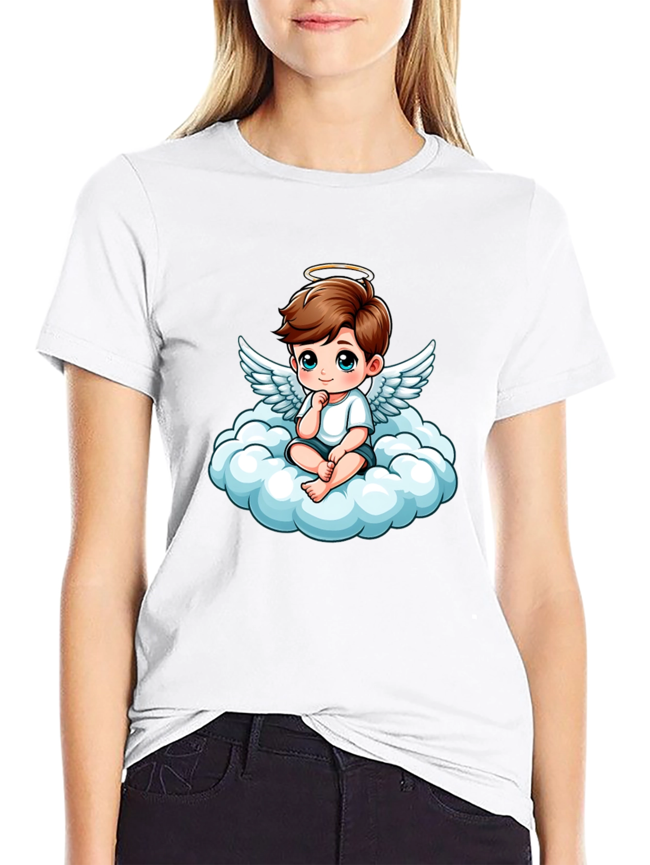 Angel Baby on Cloud T-Shirt - Soft Cotton