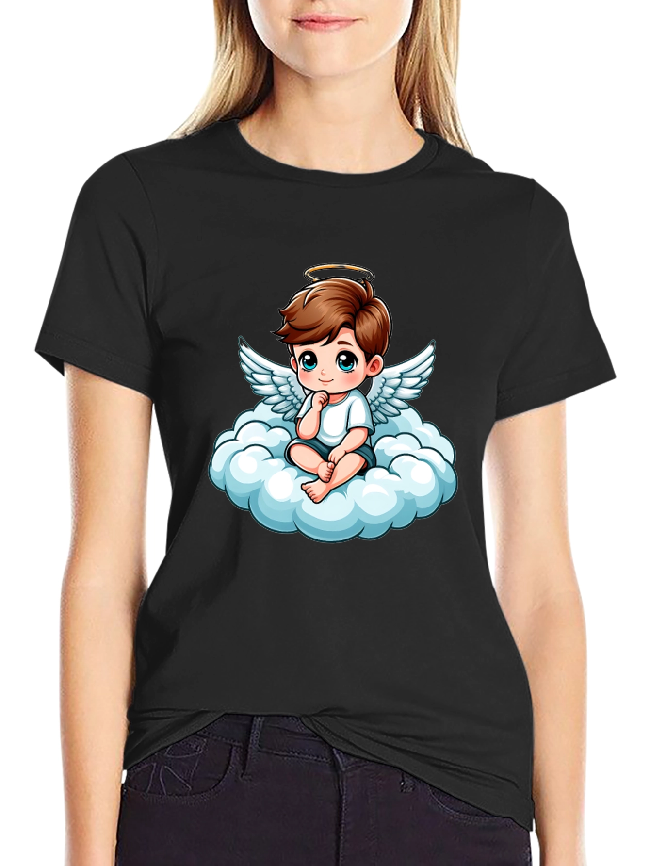 Angel Baby on Cloud T-Shirt - Soft Cotton