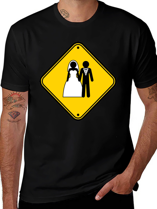 Wedding Ahead T-Shirt Funny Marriage Sign Novelty Tee