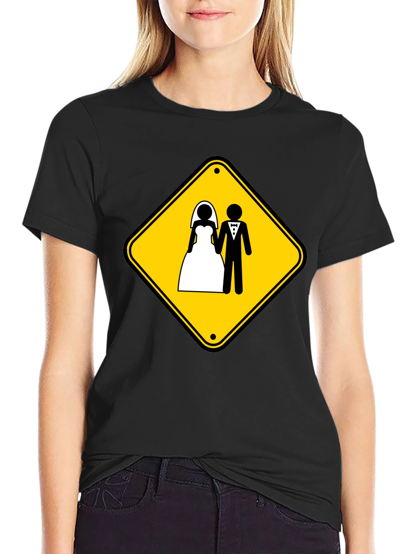 Wedding Ahead T-Shirt Funny Marriage Sign Novelty Tee