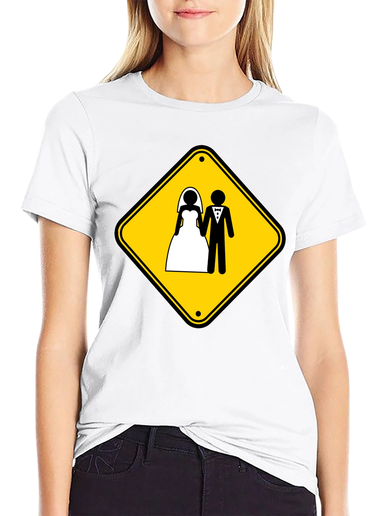 Wedding Ahead T-Shirt Funny Marriage Sign Novelty Tee