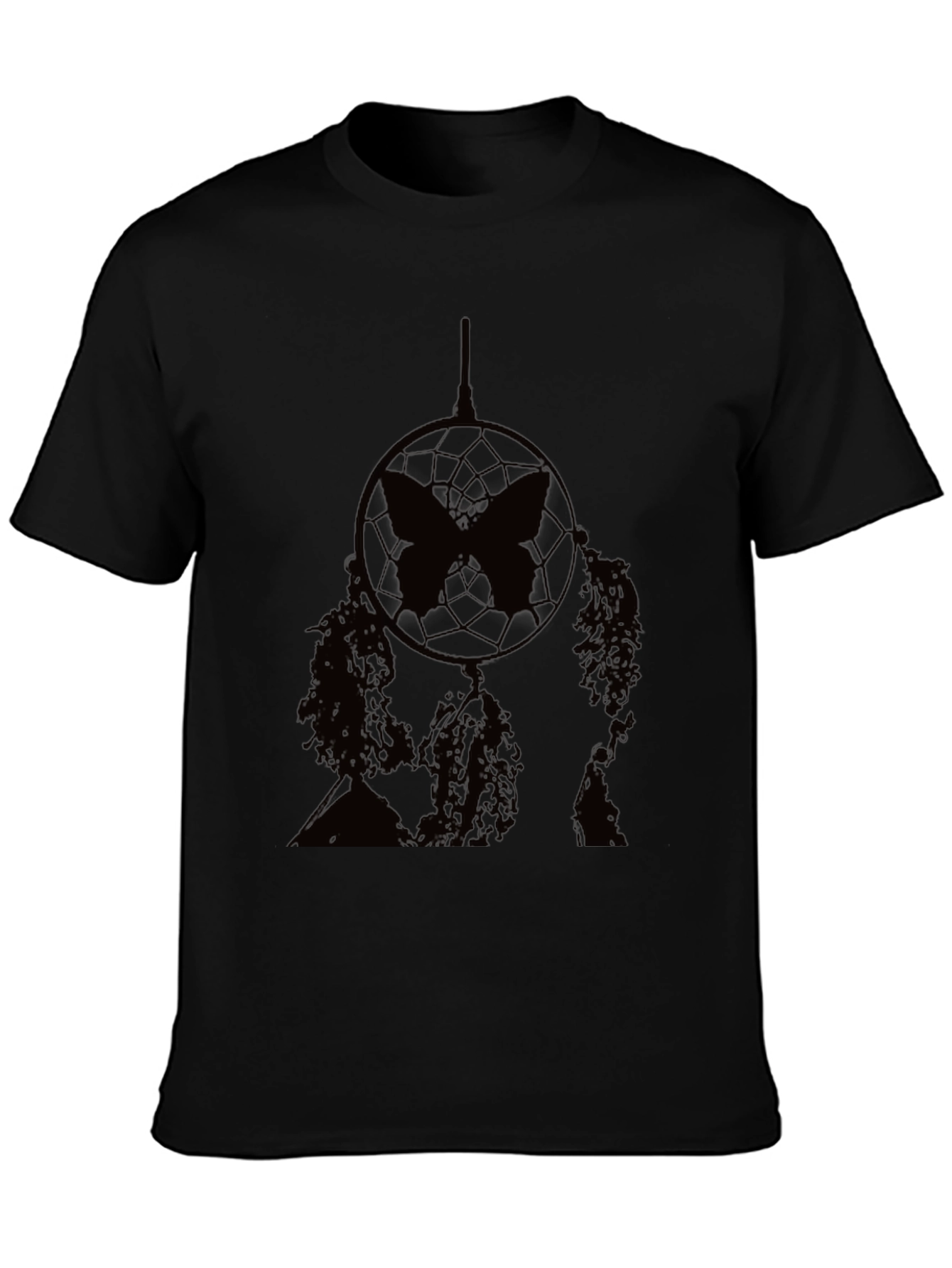Dreamcatcher Butterfly Graphic T-Shirt - Black