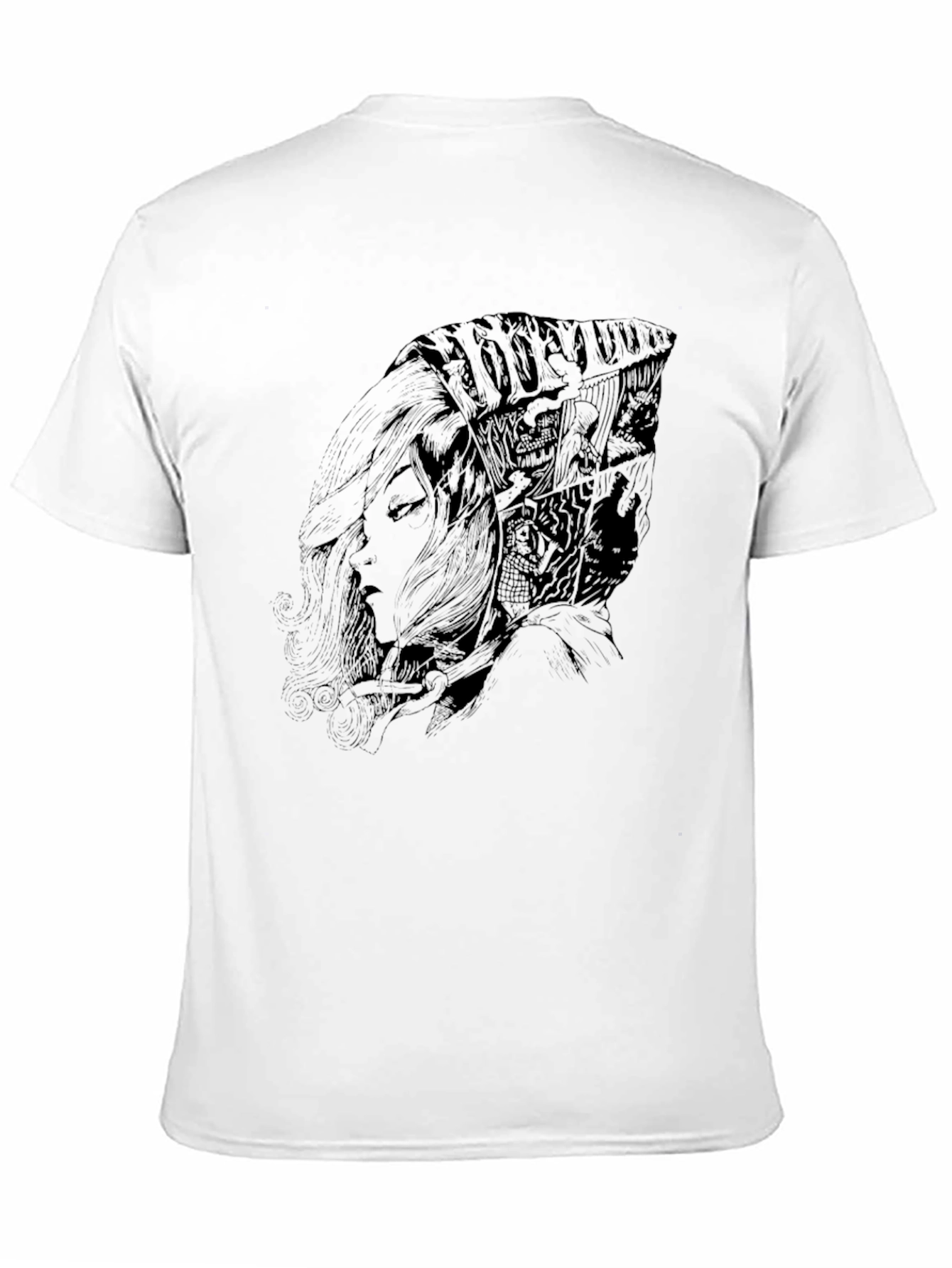 Artistic Graphic Tee - Dark Sketch Design