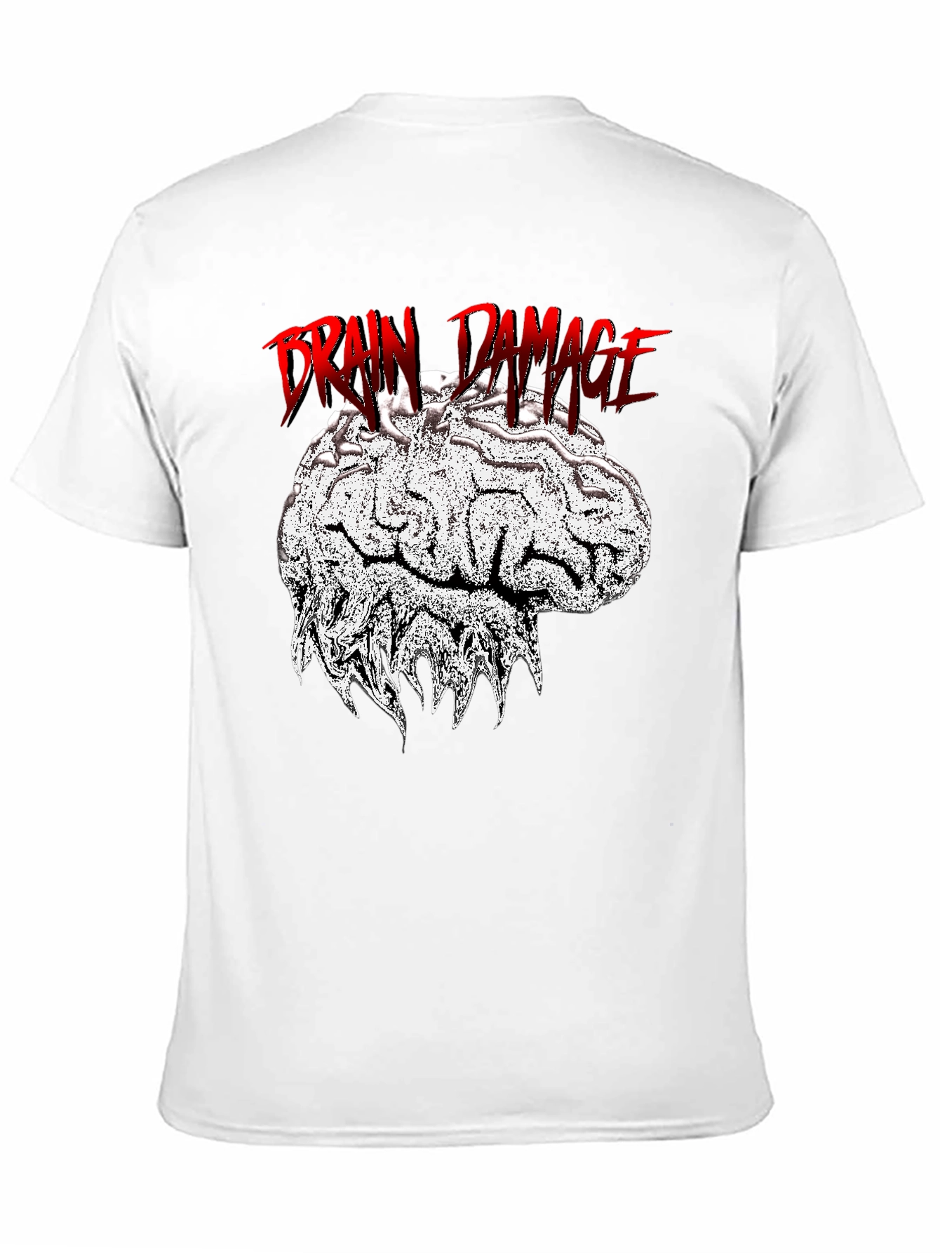 Brain Damage Graphic Tee - Unique Design Black T-Shirt
