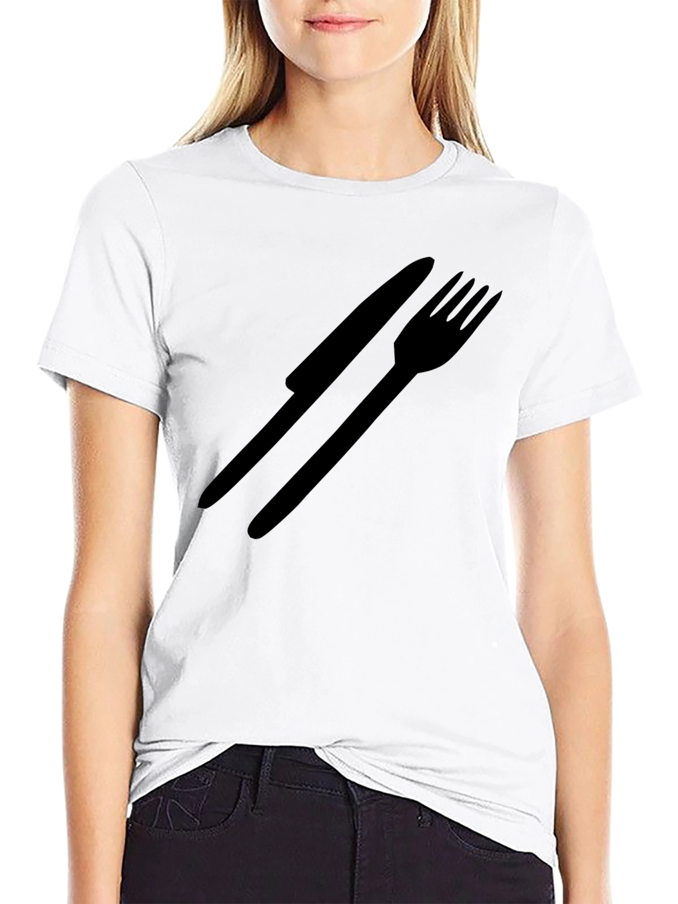 Minimalist Knife and Fork Graphic Tee