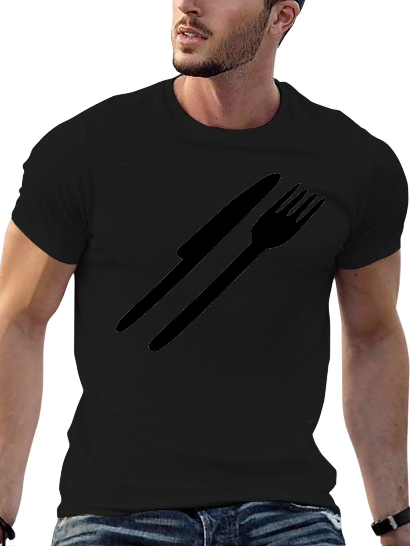 Minimalist Knife and Fork Graphic Tee