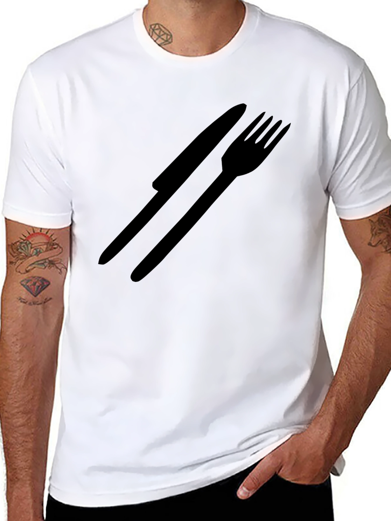Minimalist Knife and Fork Graphic Tee
