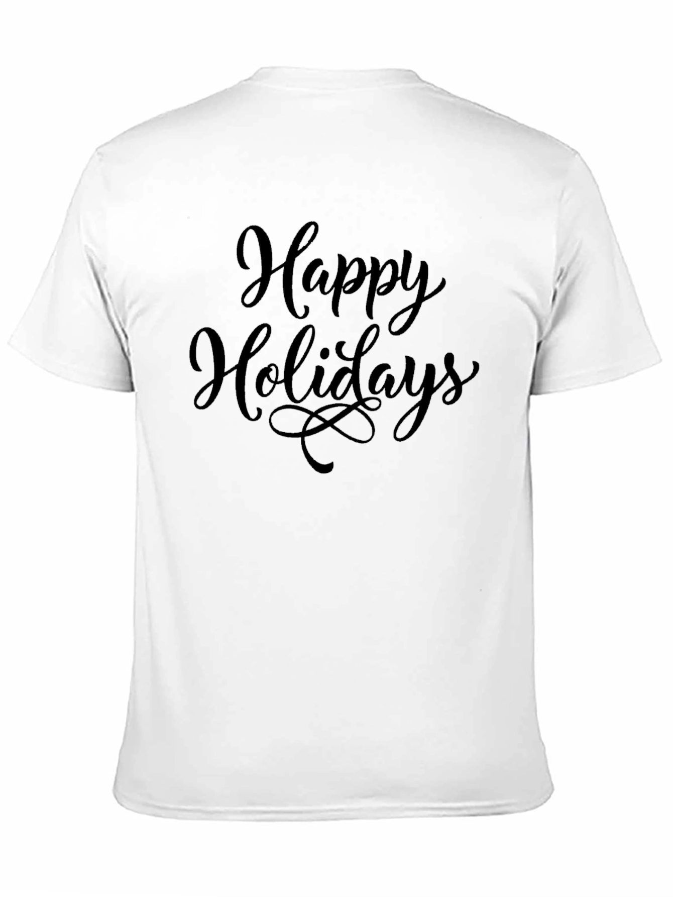 Happy Holidays Black Crew Neck T-Shirt